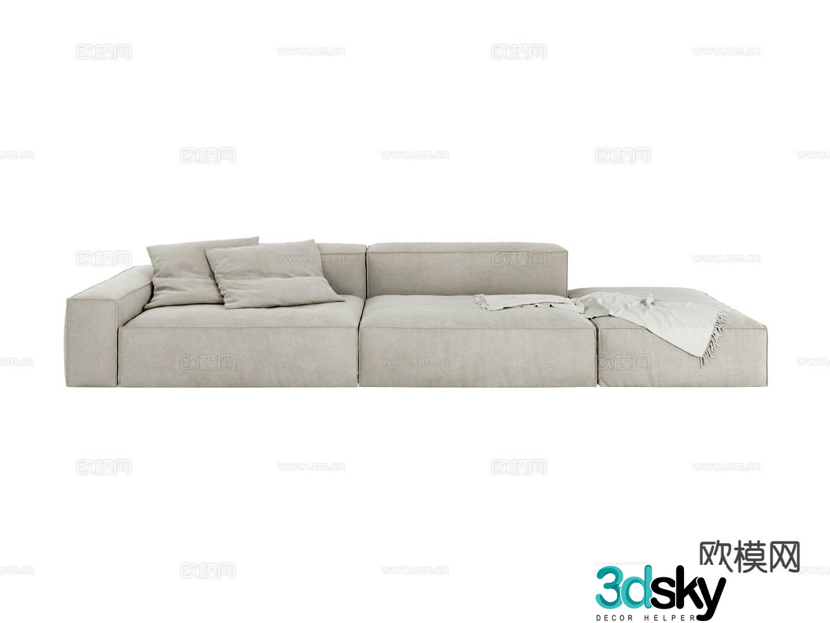 Amura-Davis modern three-seat sofa 3d model