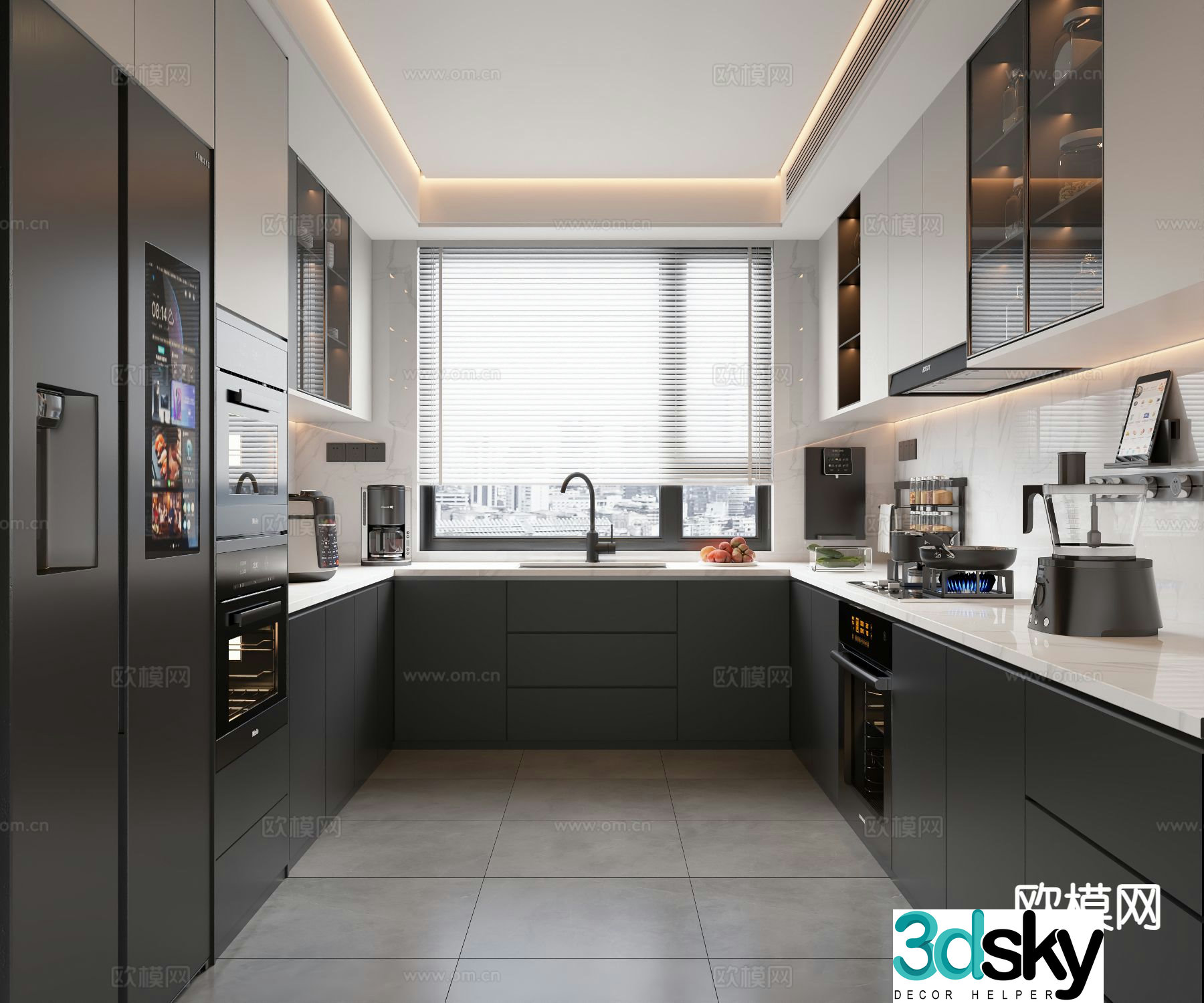 Modern kitchen cabinet 3d model