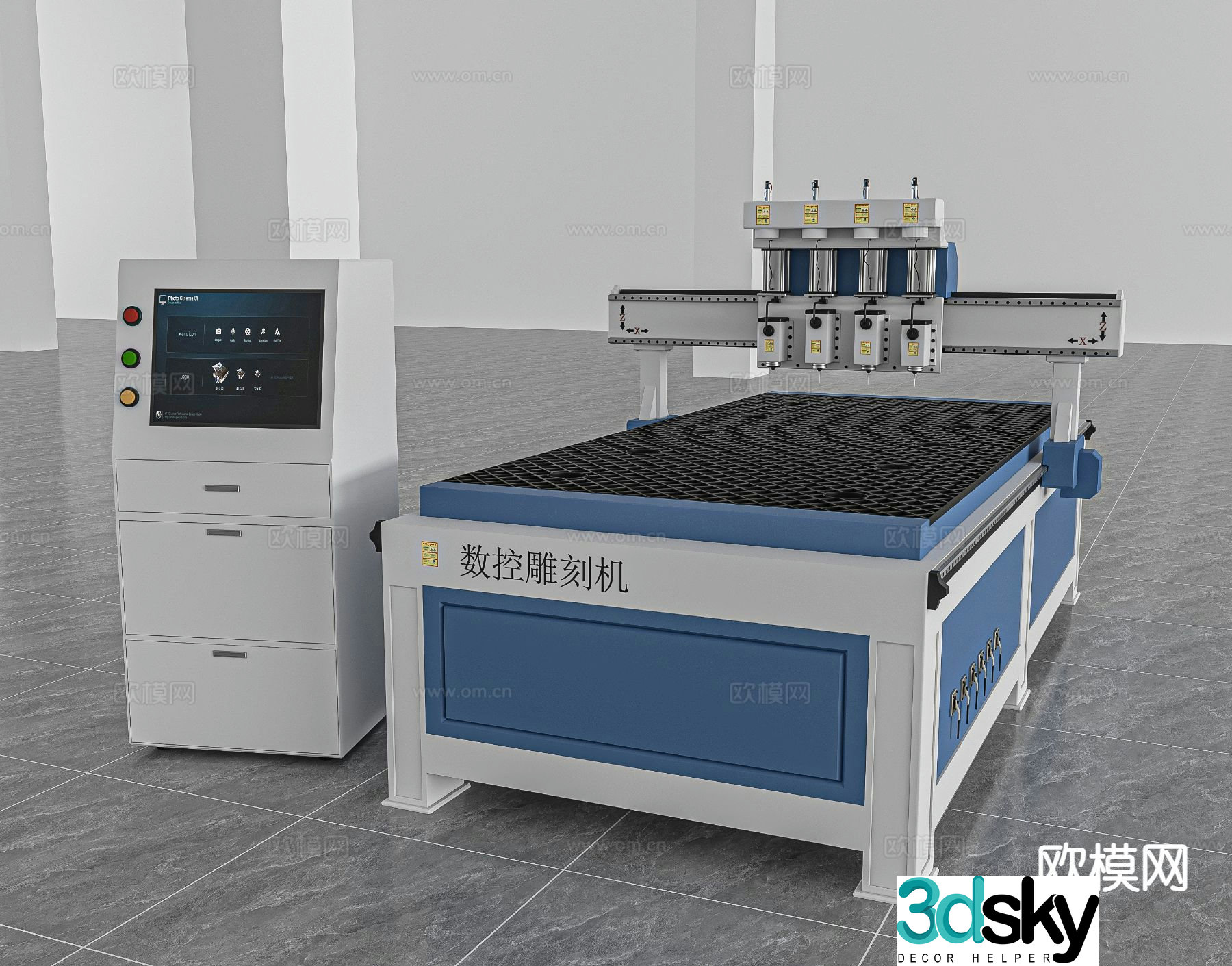 CNC engraving machine cutting machine factory equipment 3d model