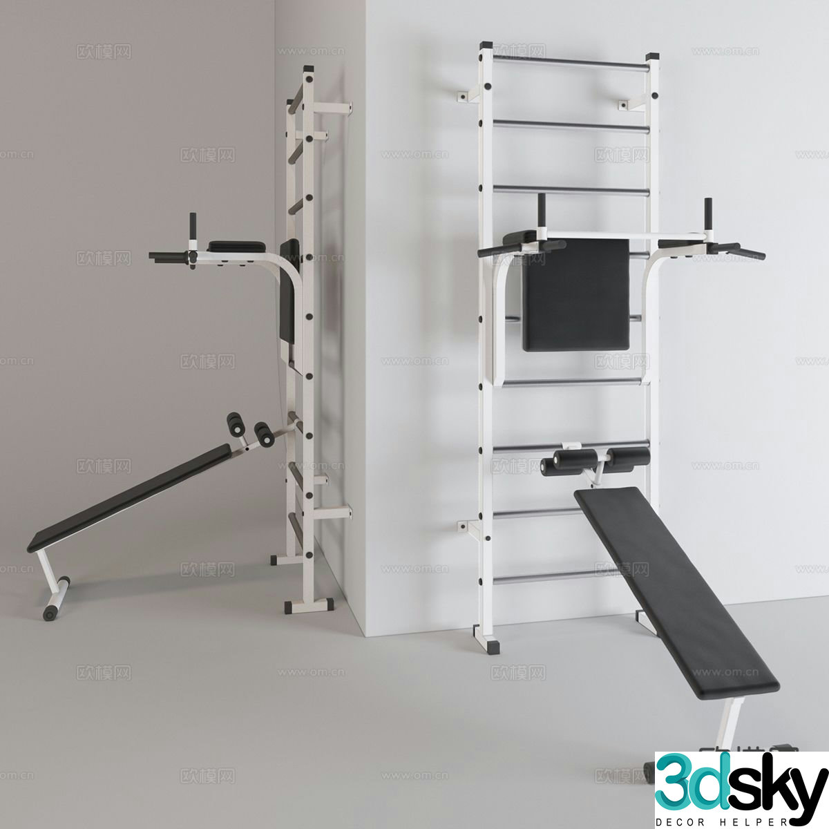 Fitness equipment rack 3d model