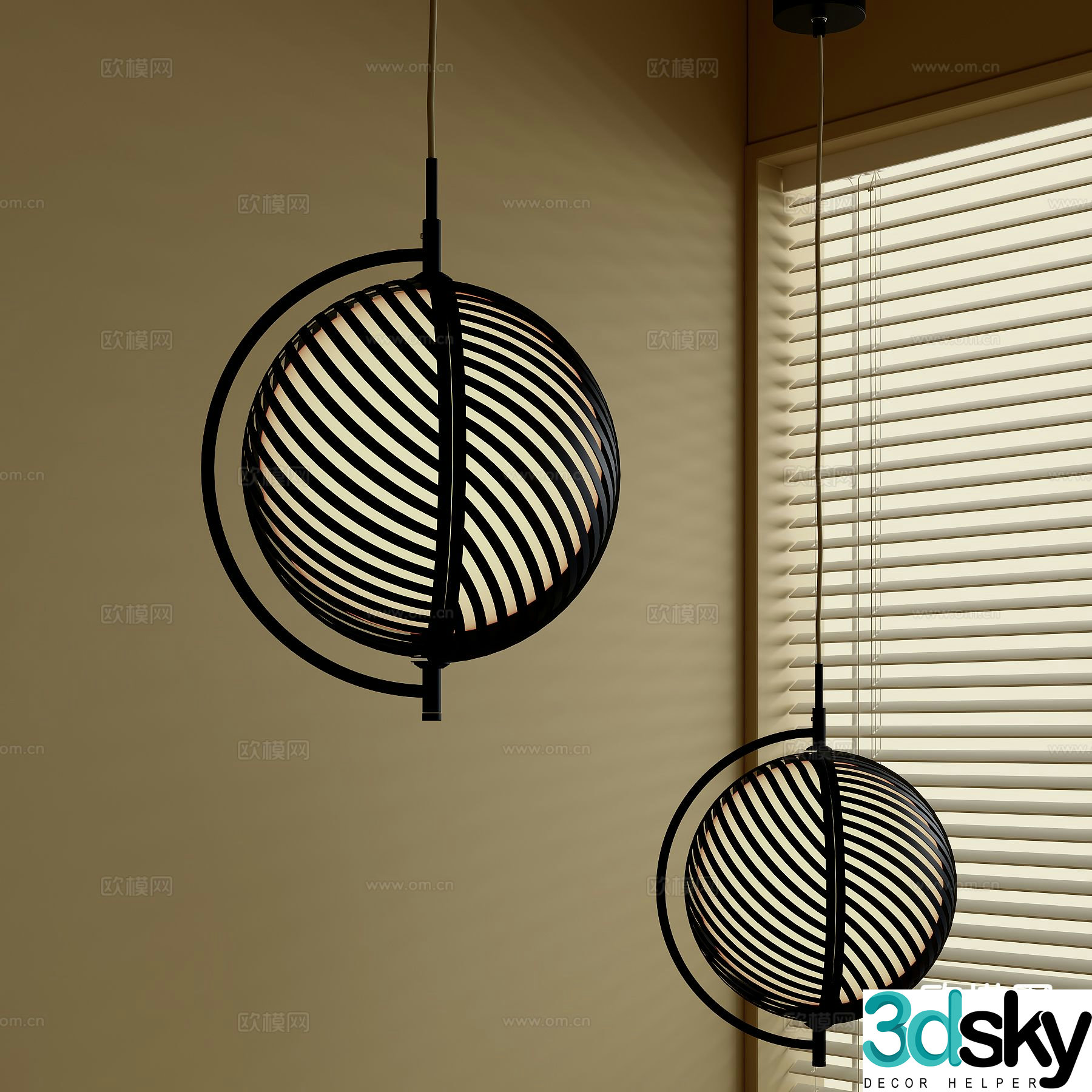 French chandeliers ball chandeliers 3d model