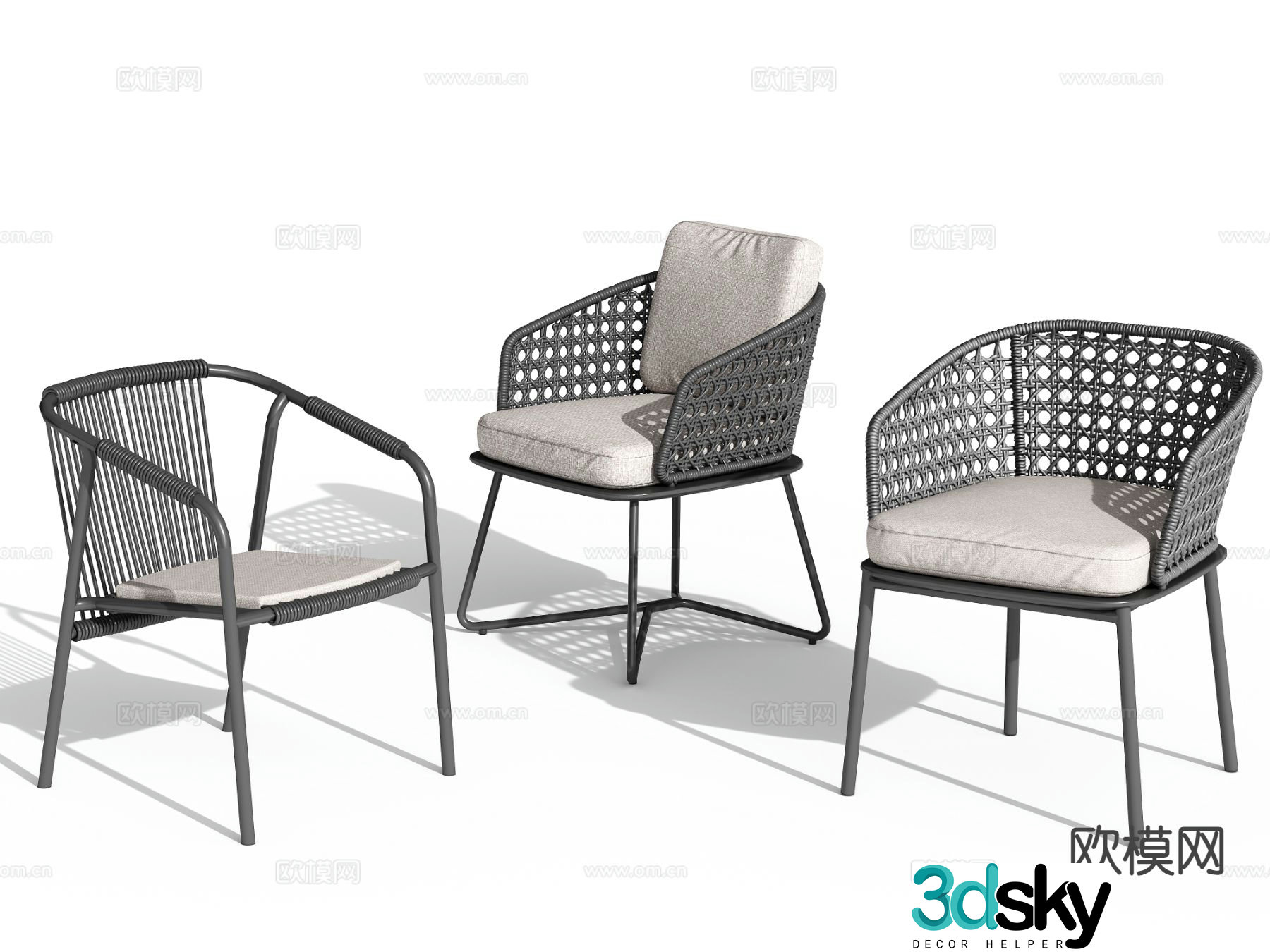 Modern outdoor chair leisure chair 3d model