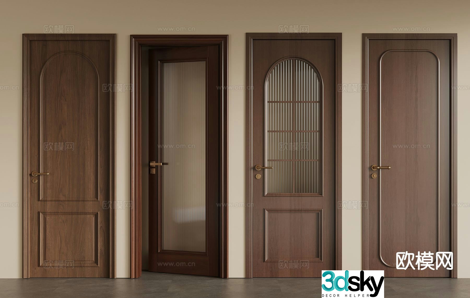 Wasabi door bedroom door kitchen and bathroom door 3D model