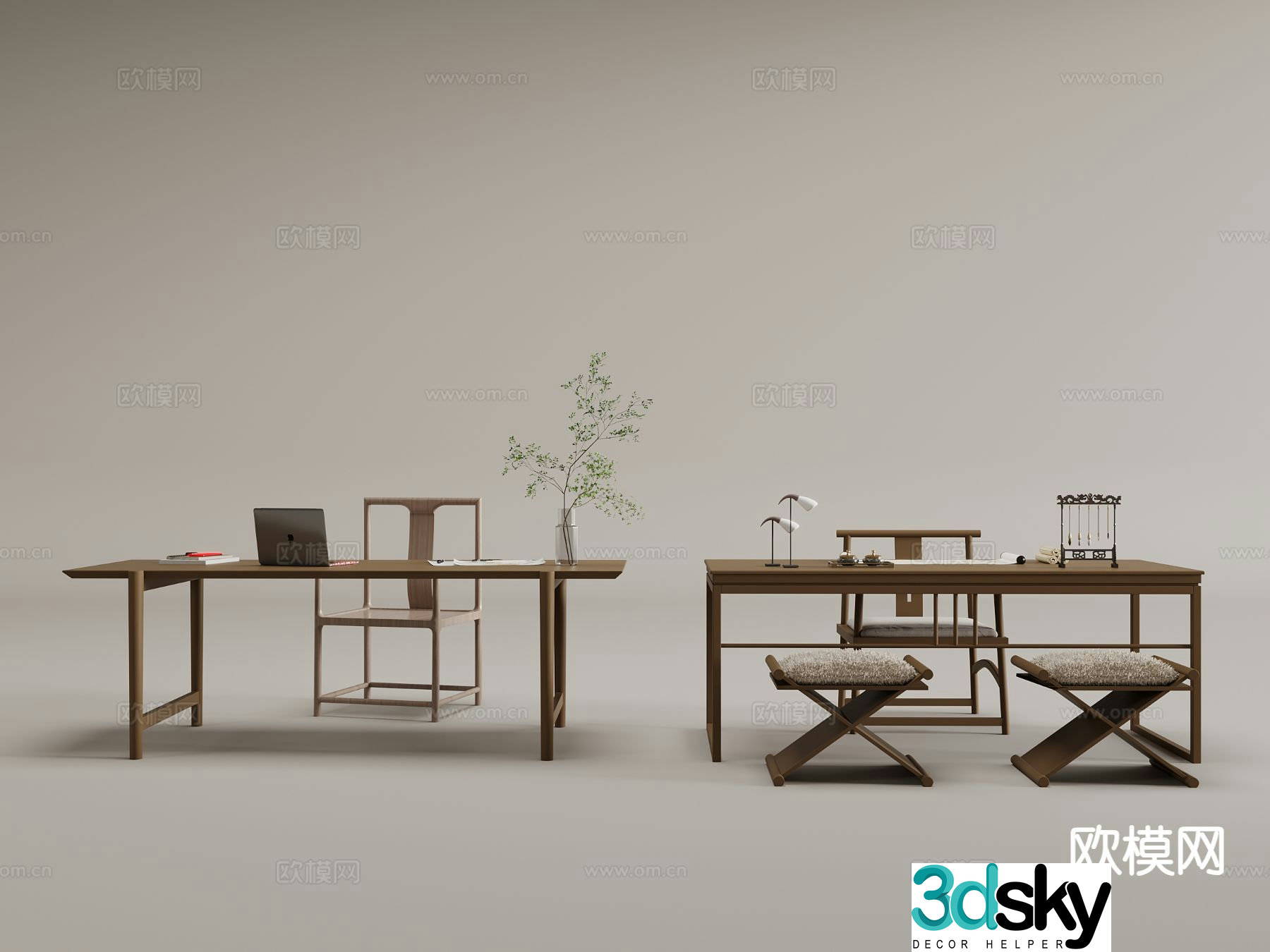 New Chinese style desk tea table 3d model