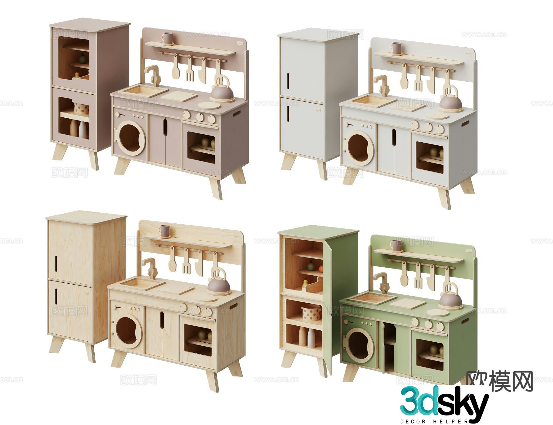 children’s kitchen kitchenware toys 3d model