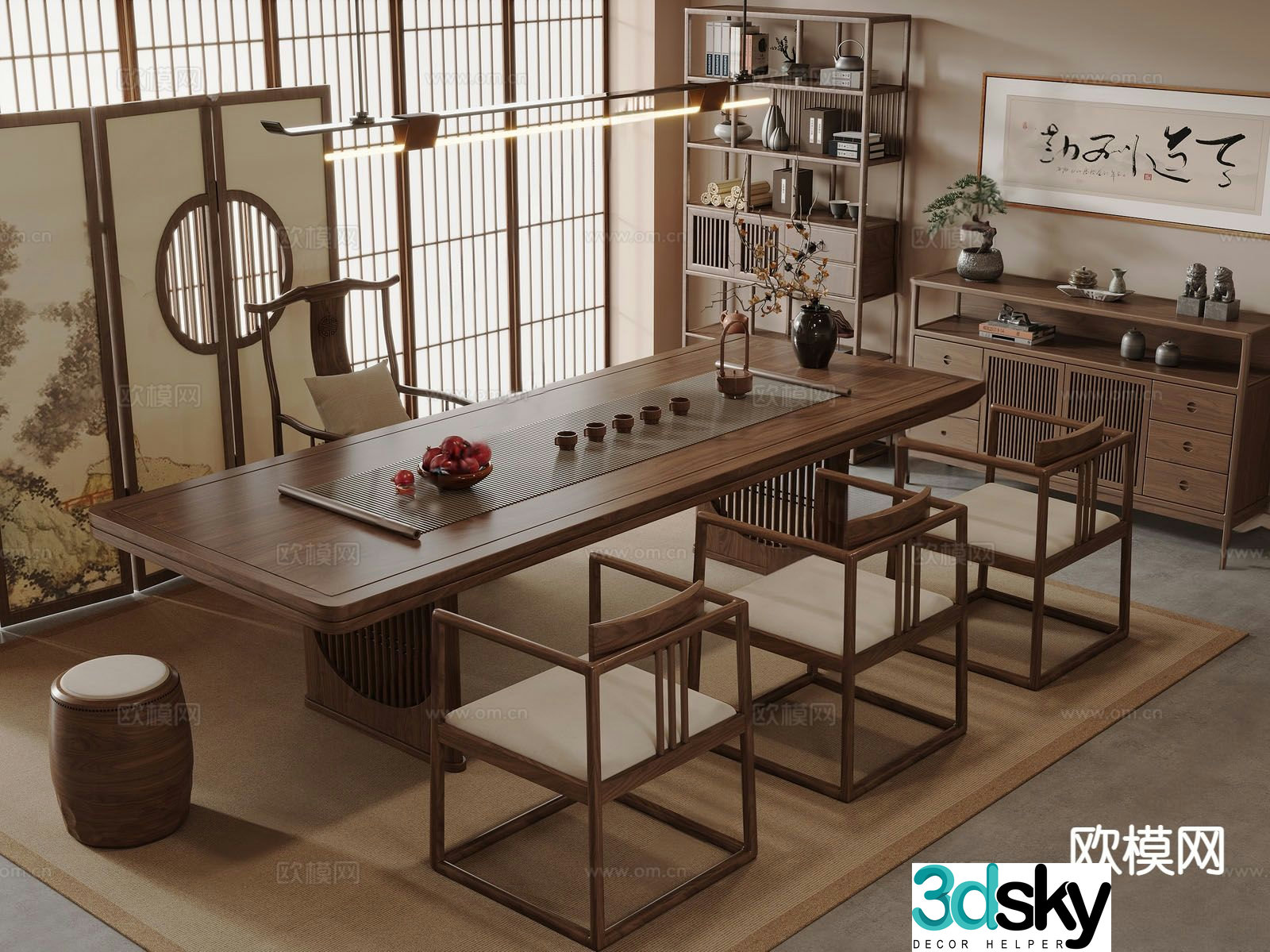 New Chinese tea room 3D model