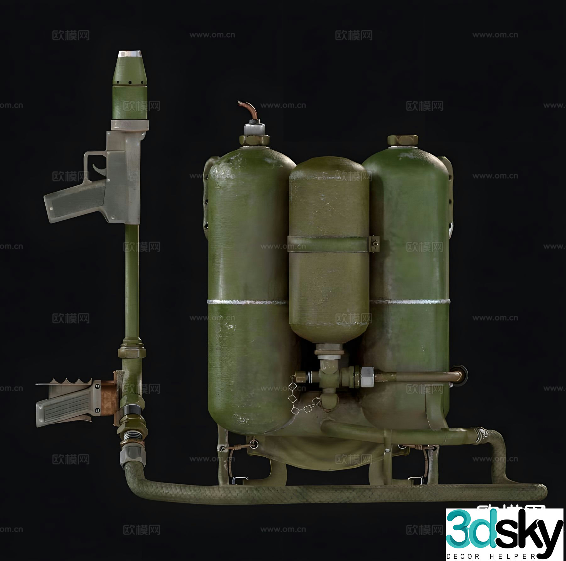 Industrial equipment flamethrower 3d model