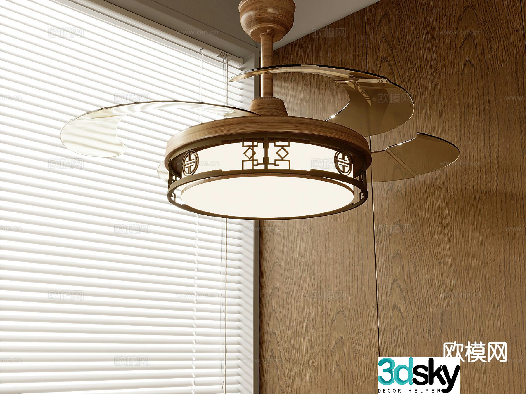 New Chinese fan light 3D model