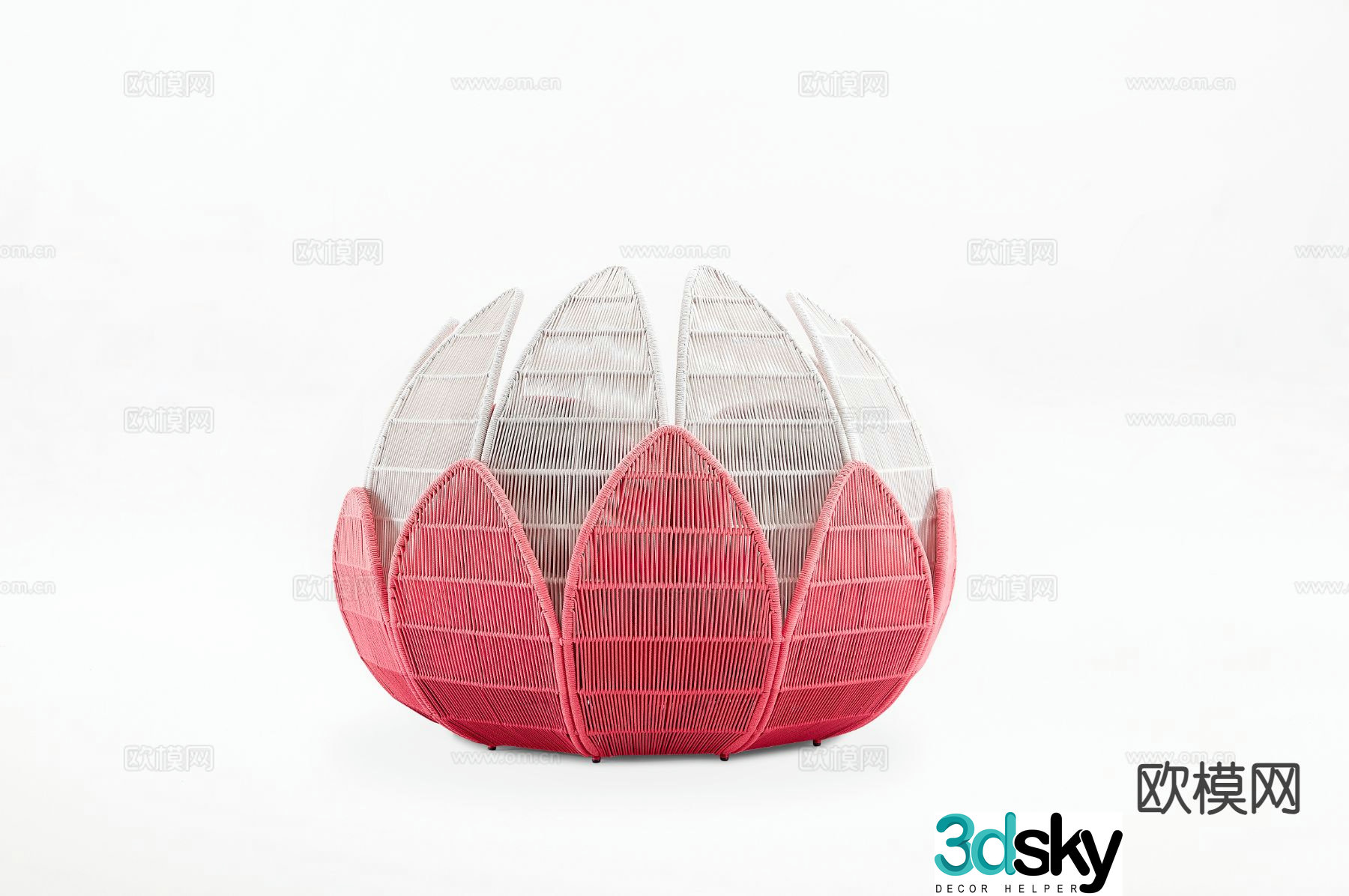 Round bed petal round bed outdoor bed rope bed 3d model