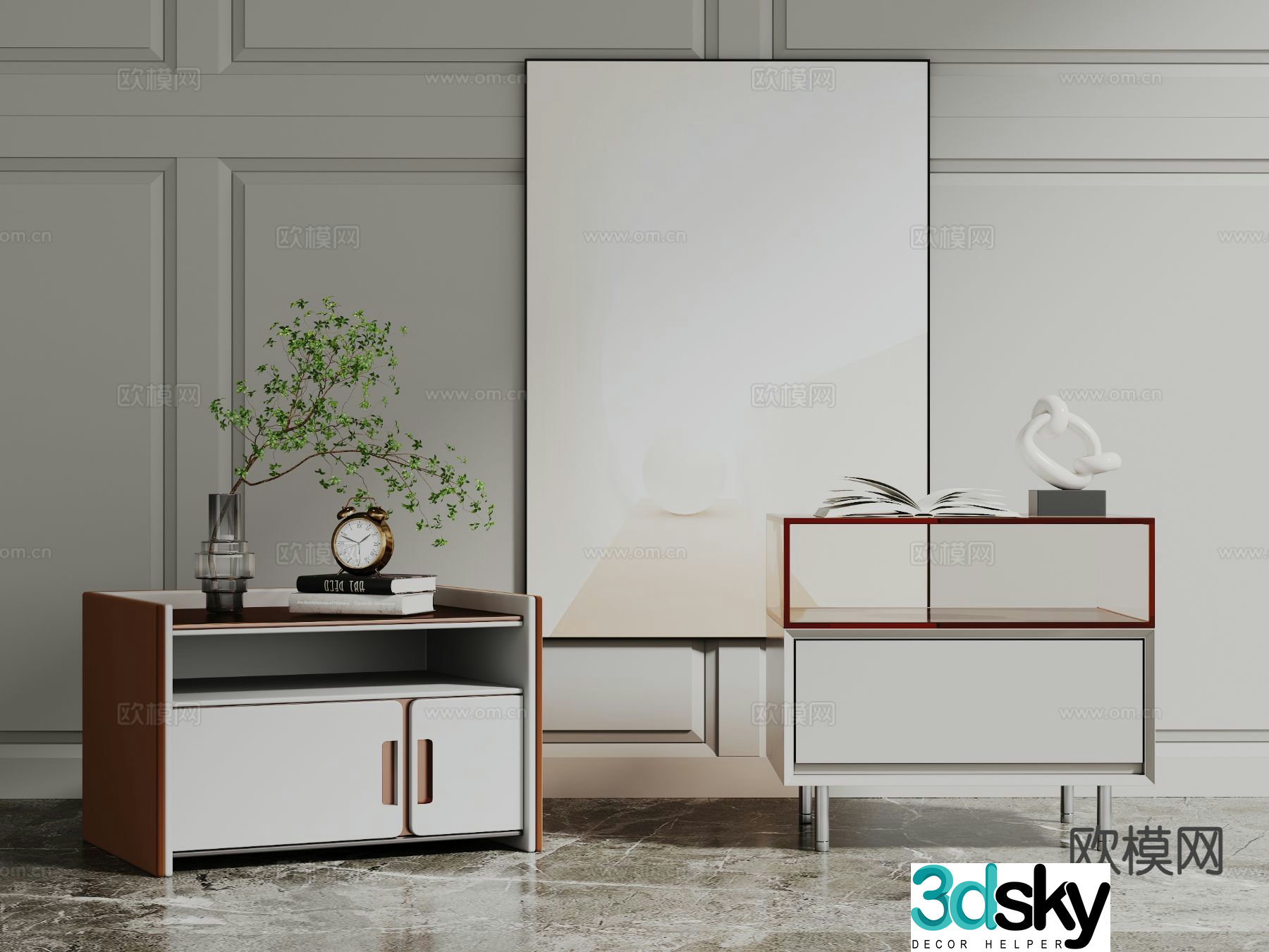 Modern bedside table 3d model