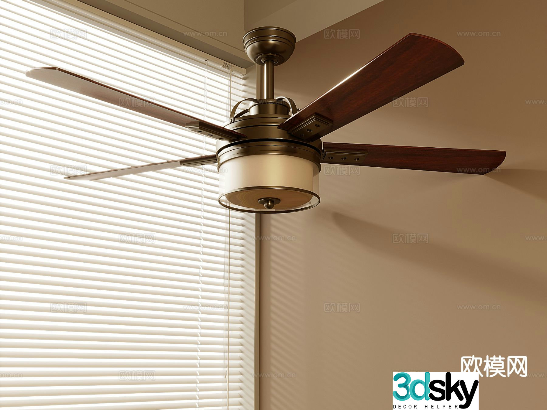 Medieval style fan lamp 3d model