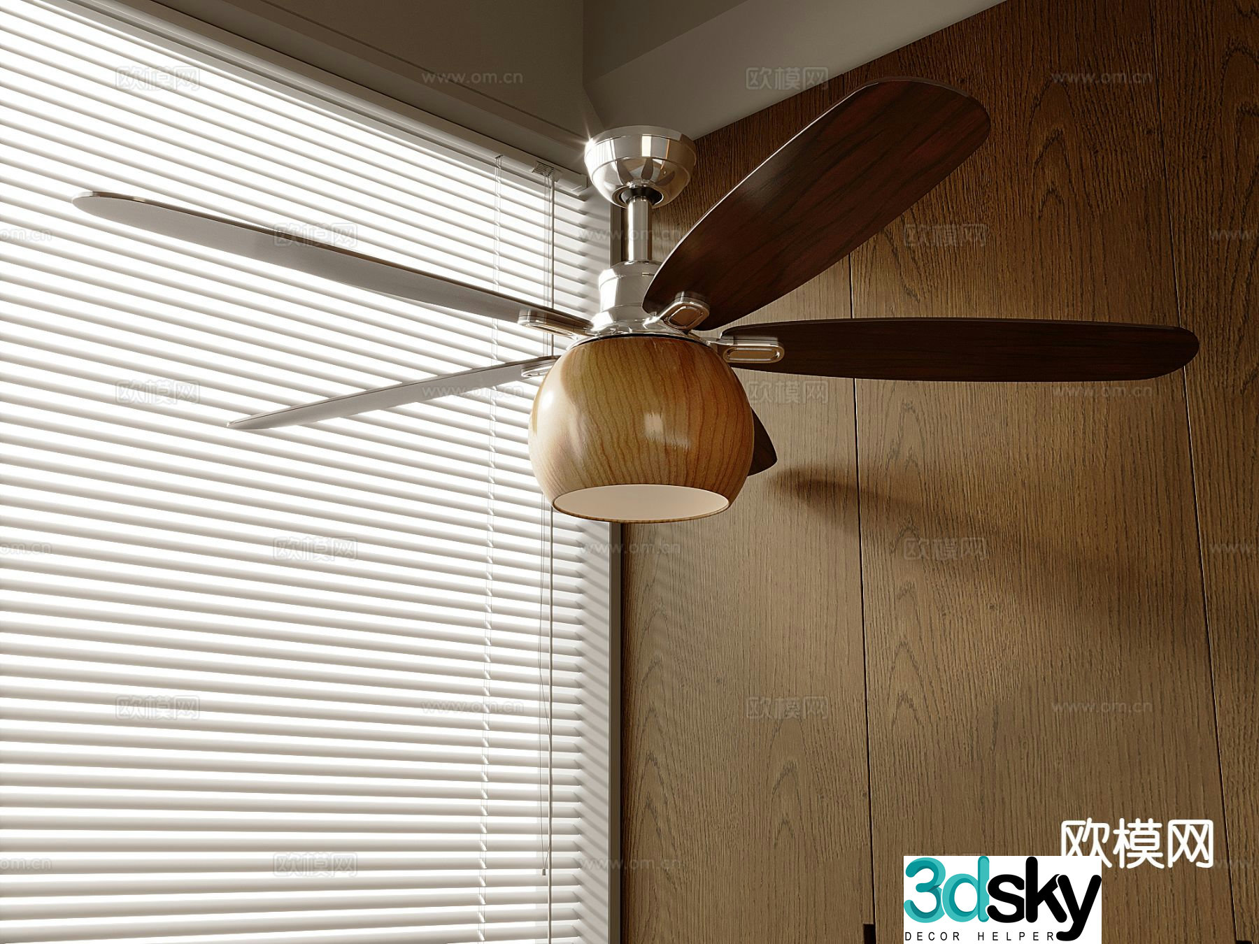 Medieval style fan lamp 3d model