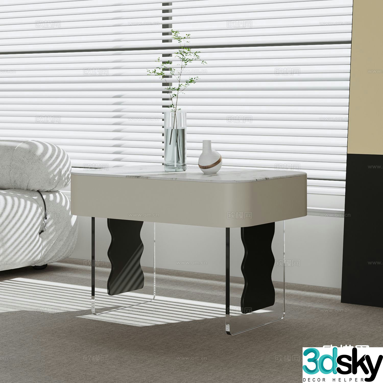 Modern side table corner table 3d model