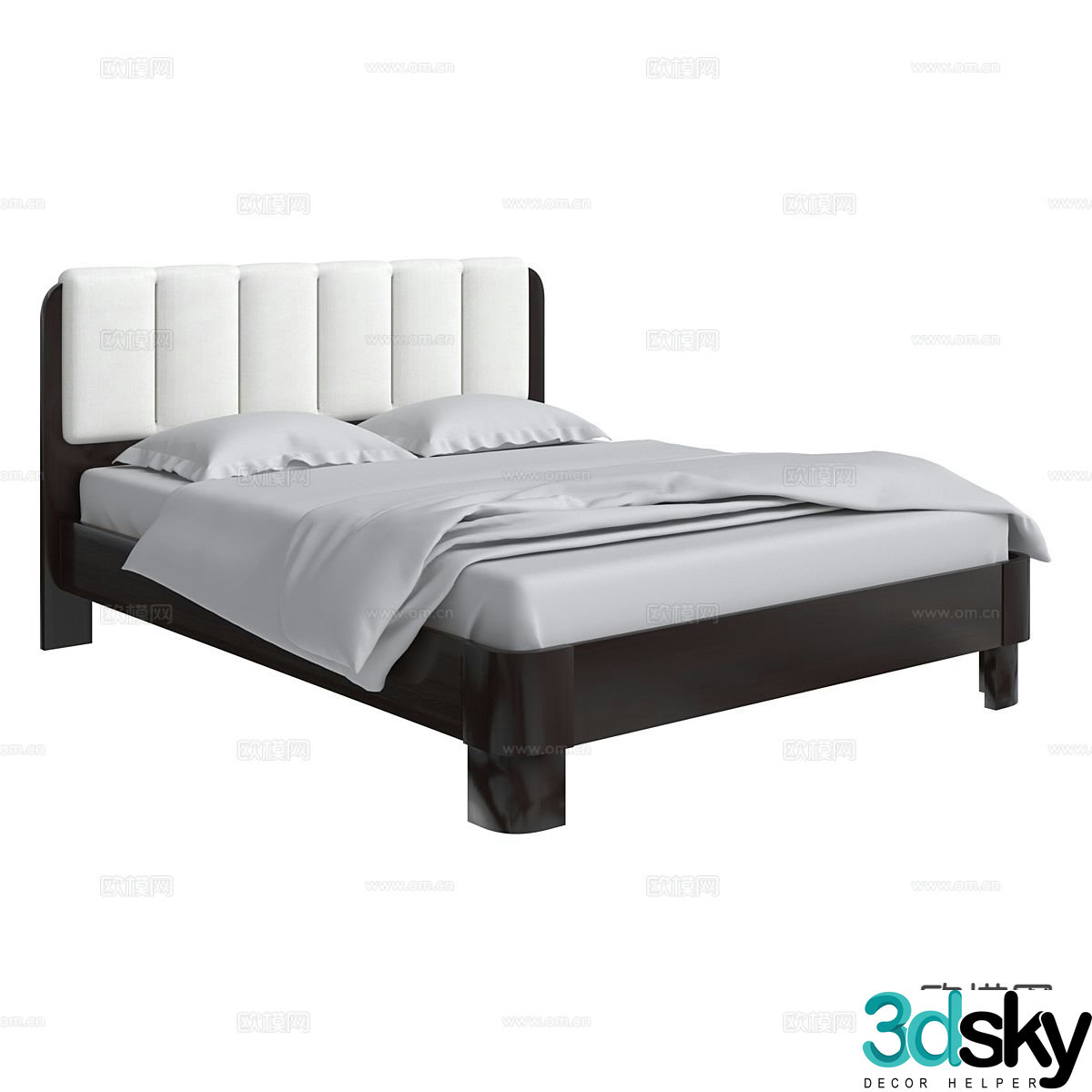 Modern double bed 3d model