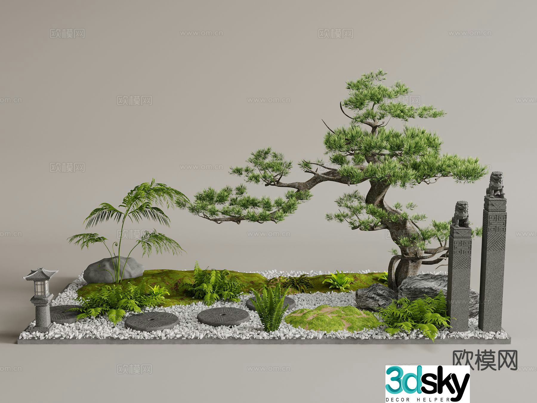 Courtyard sketch landscape sketch 3d model