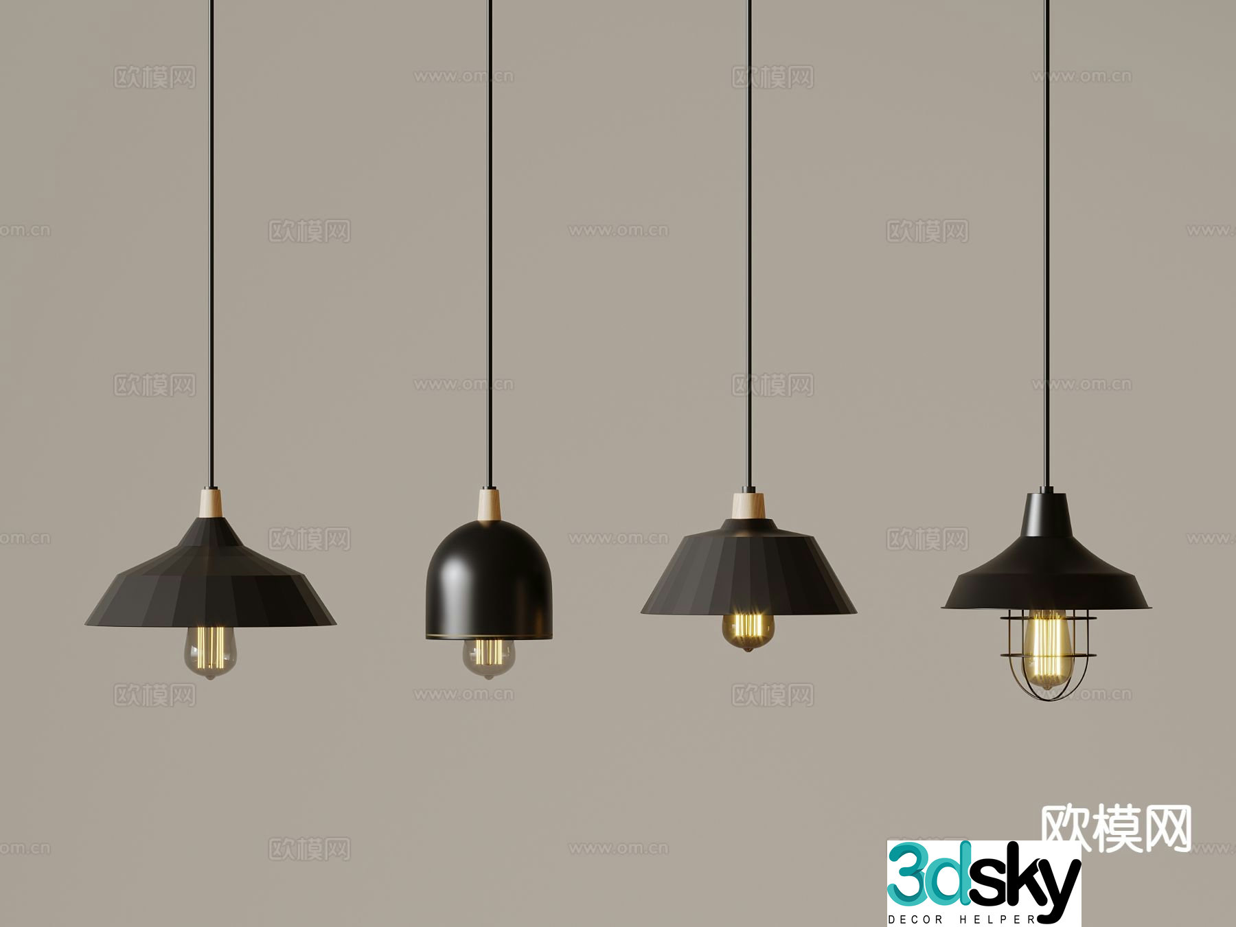 Industrial style chandelier Creative chandelier 3d model