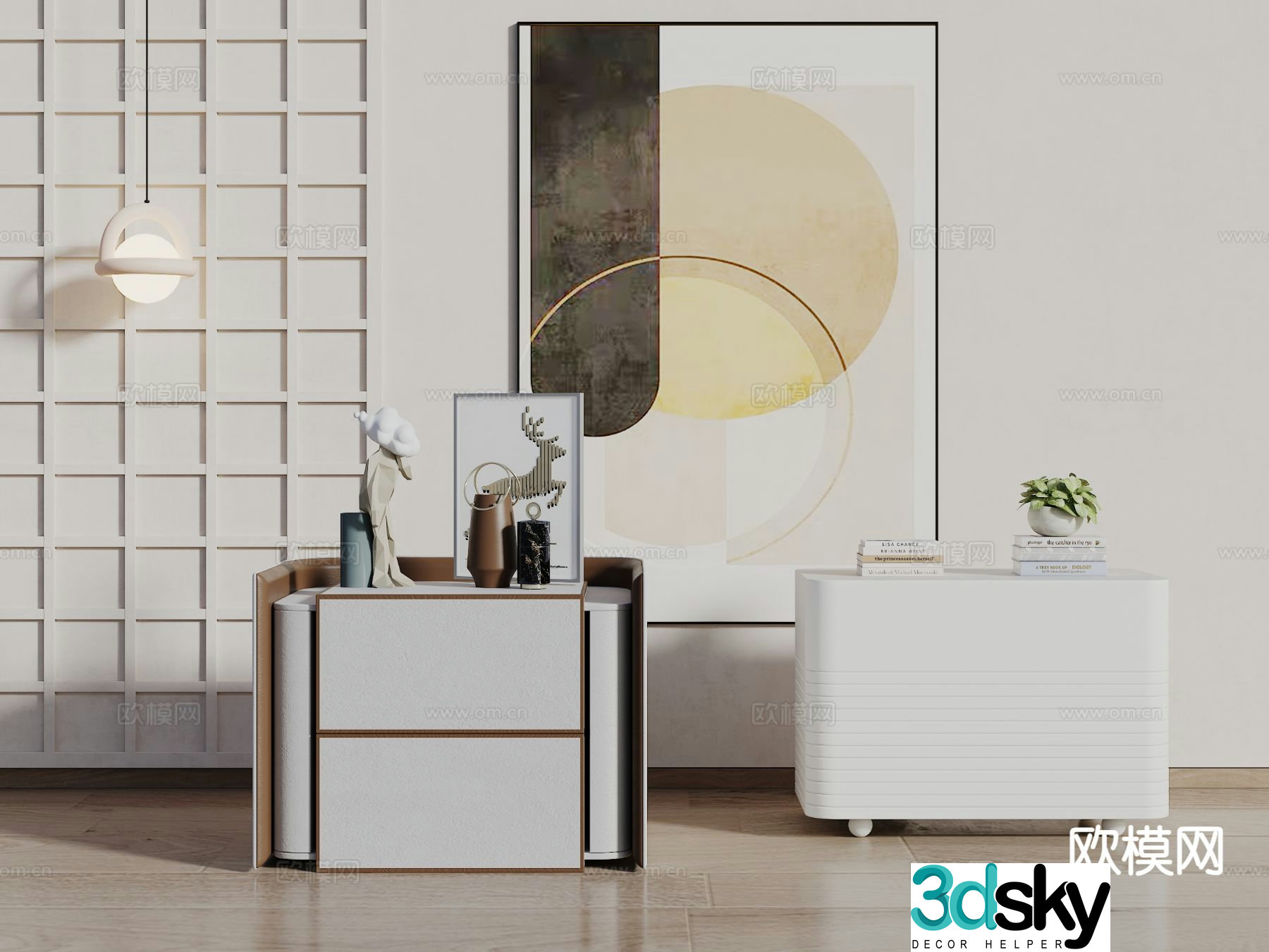Modern bedside table 3d model
