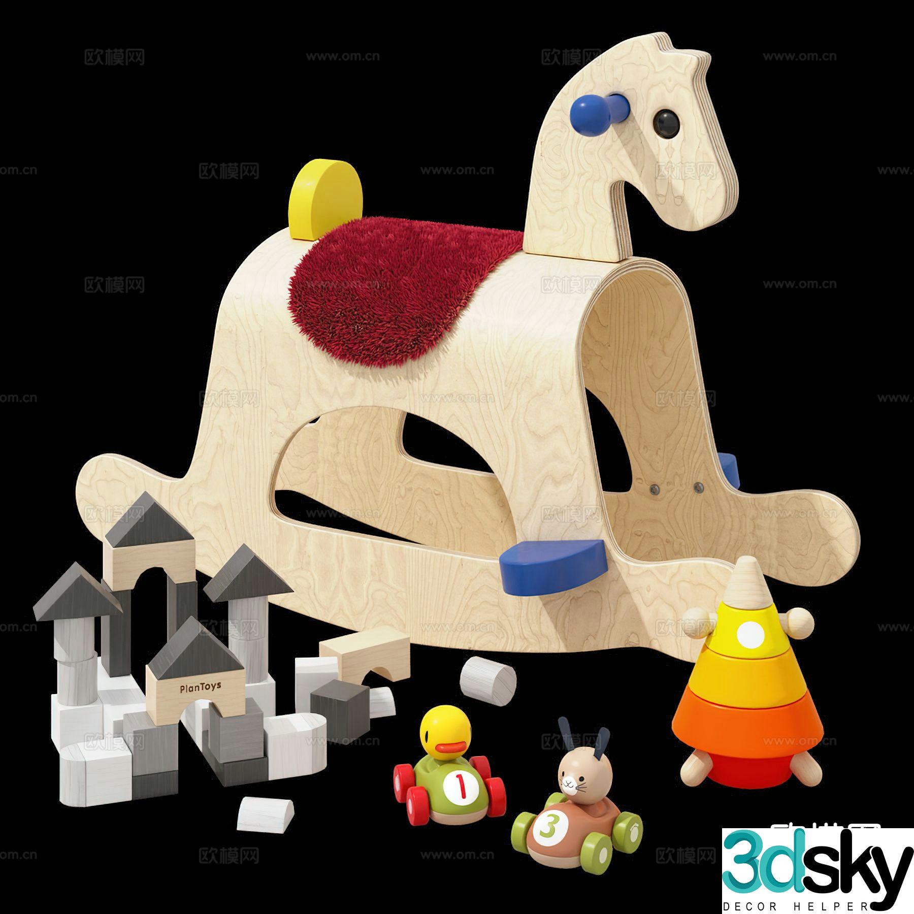 Modern children’s rocking horse rocking chair 3d model