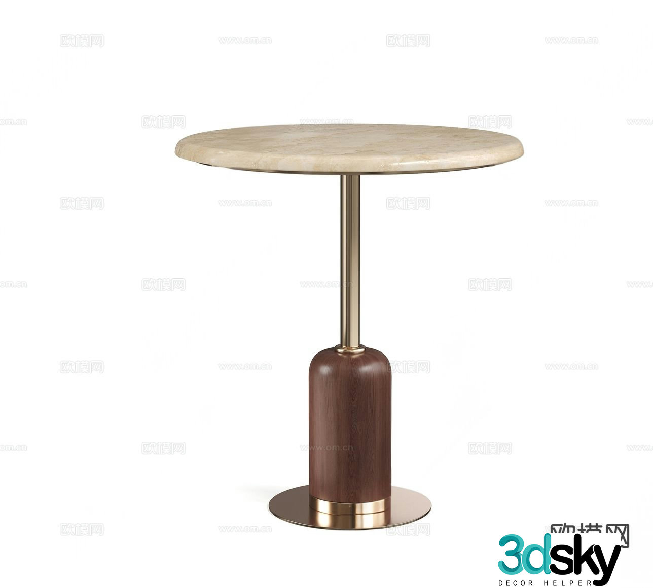 Round table side table angle table 3D model