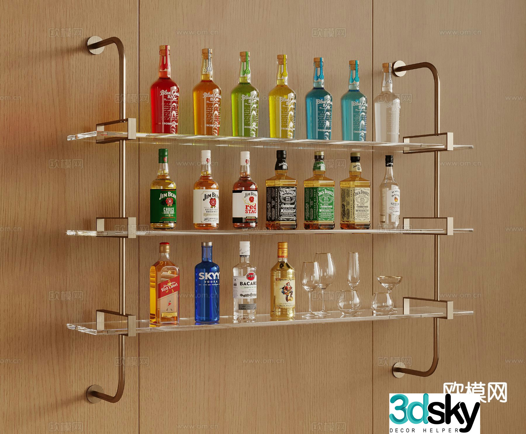 Wine rack wine hanger wine glass rack 3d model