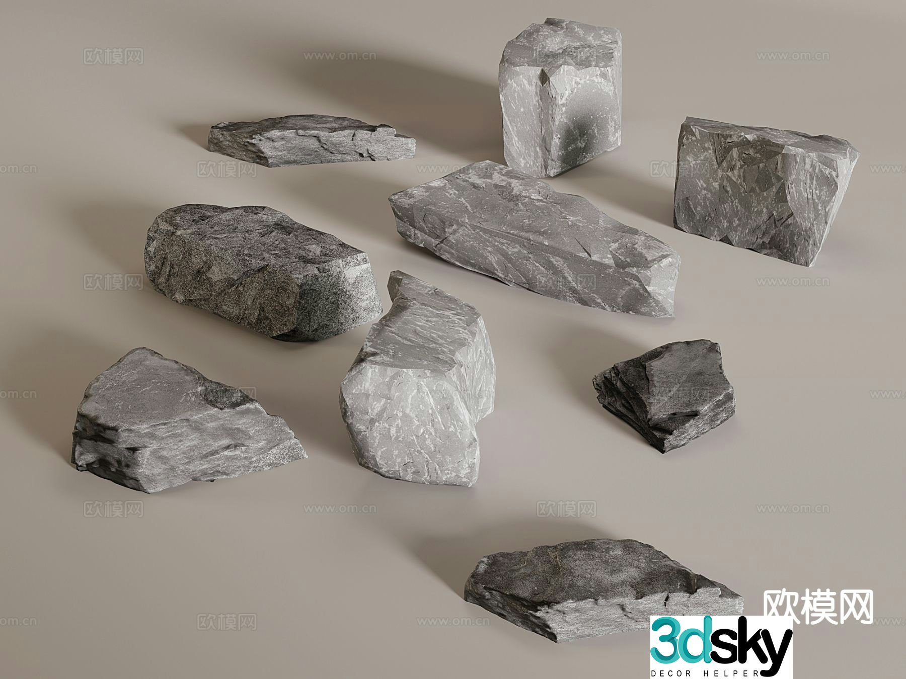 stone landscape stone rock stone 3d model