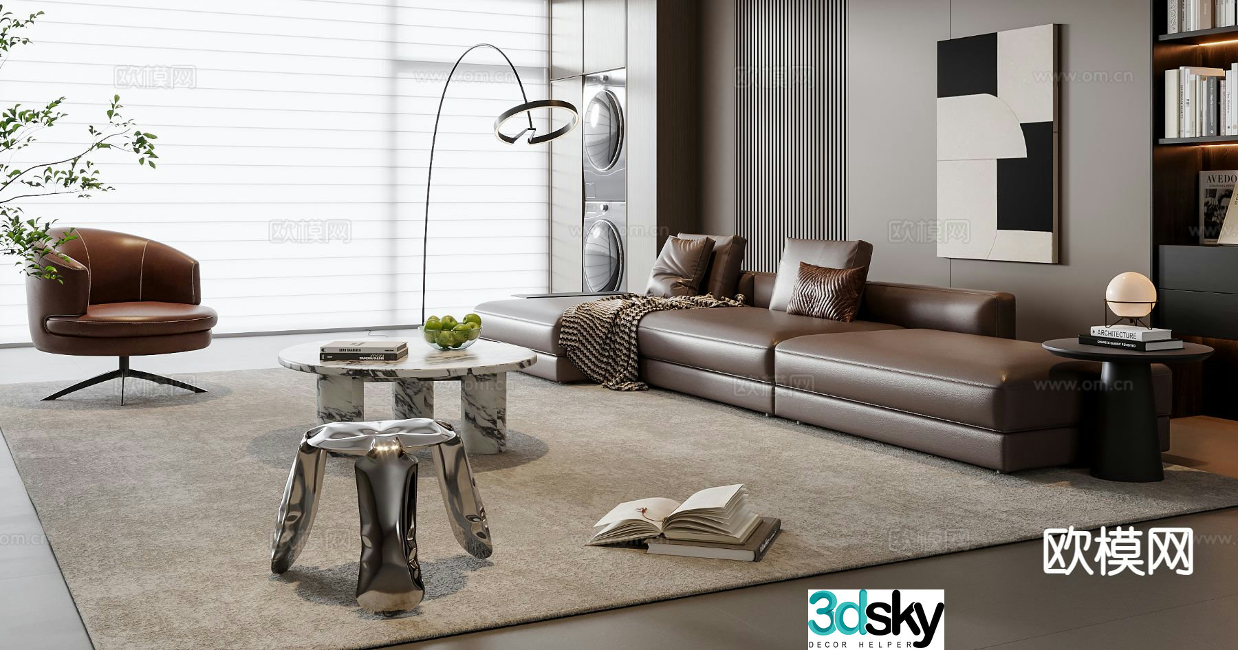 Italian sectional sofa 3d model