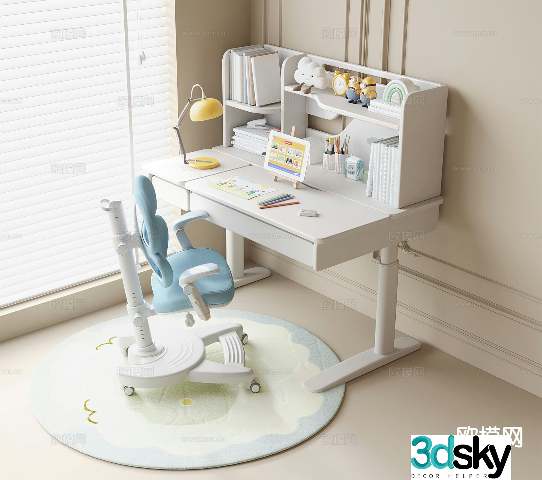 children’s desk chair desk children’s chair 3d model