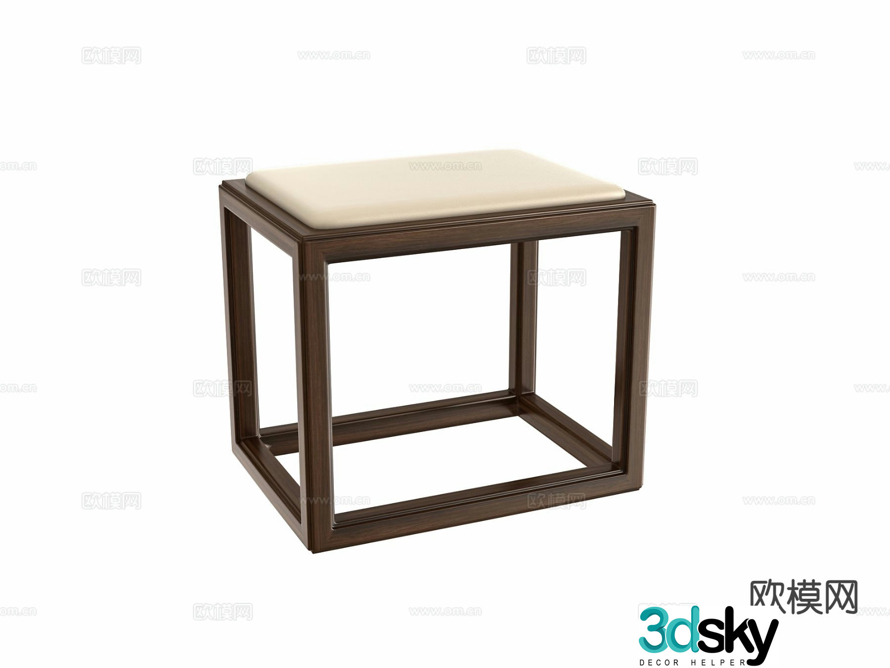 New Chinese style stool low stool 3d model