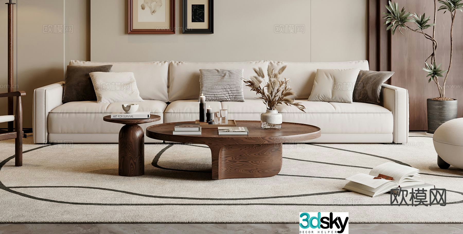 Medieval style sofa modular sofa 3d model