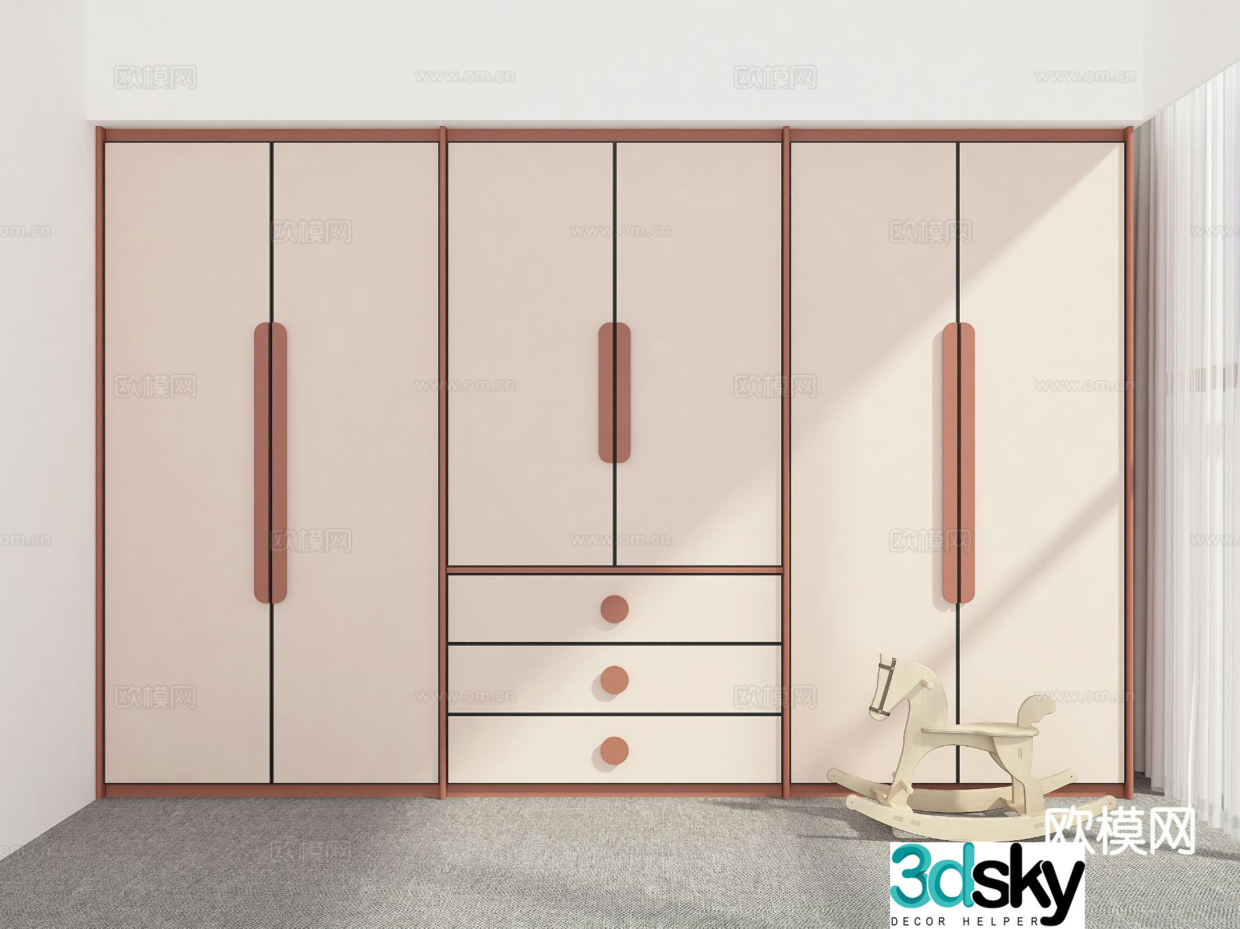 Modern children’s wardrobe 3d model