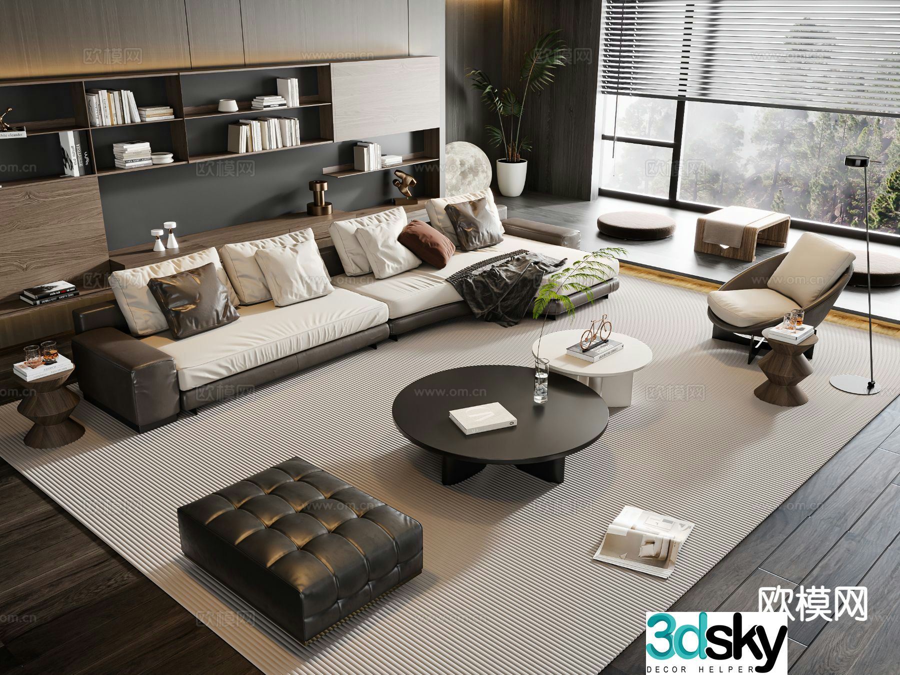 Italian sectional sofa 3d model
