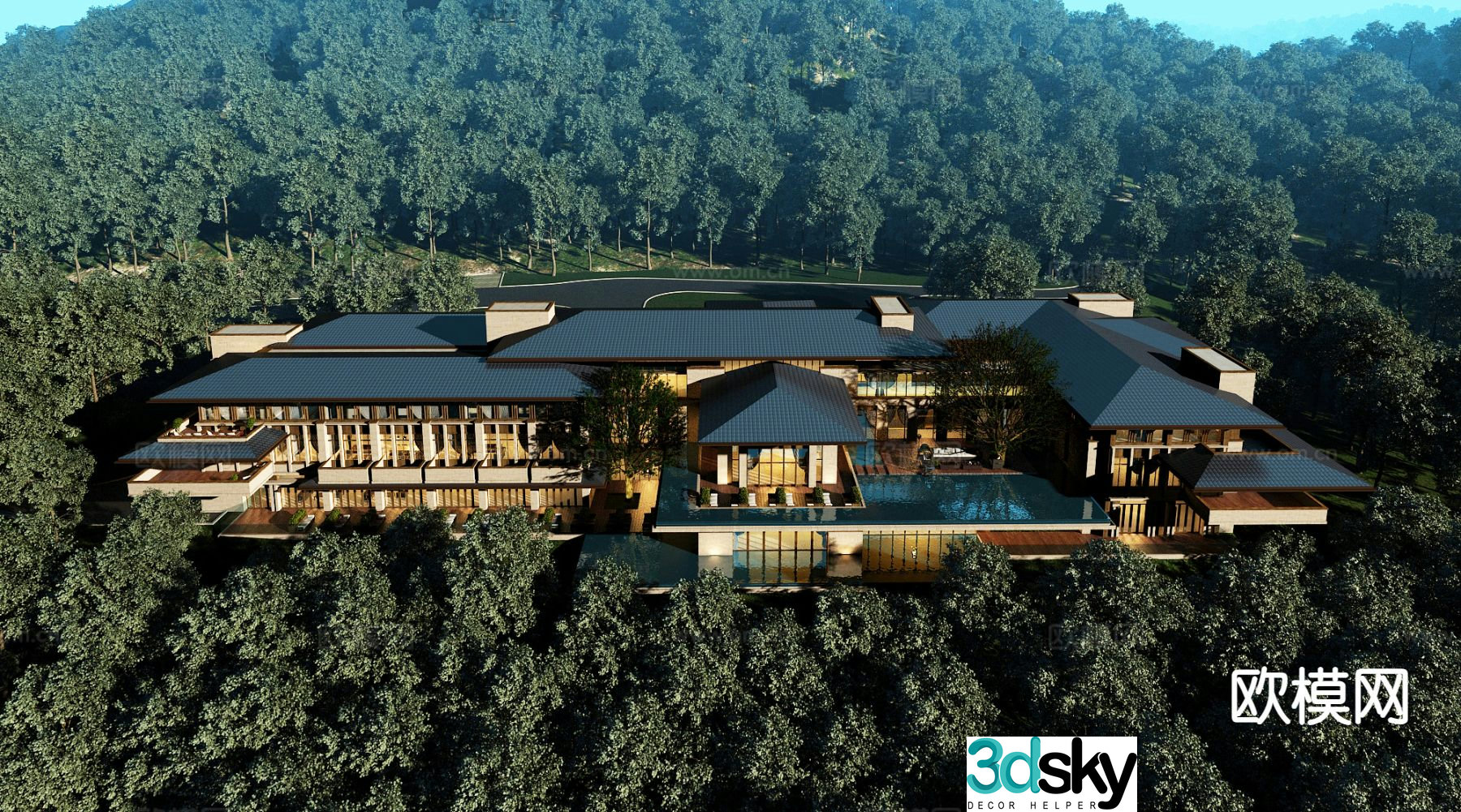 Hotel appearance 3d model