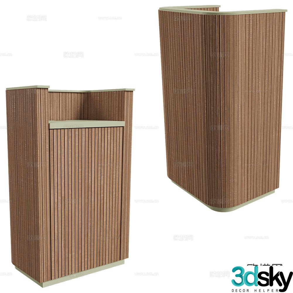 Isomi front desk podium reception desk 3d model