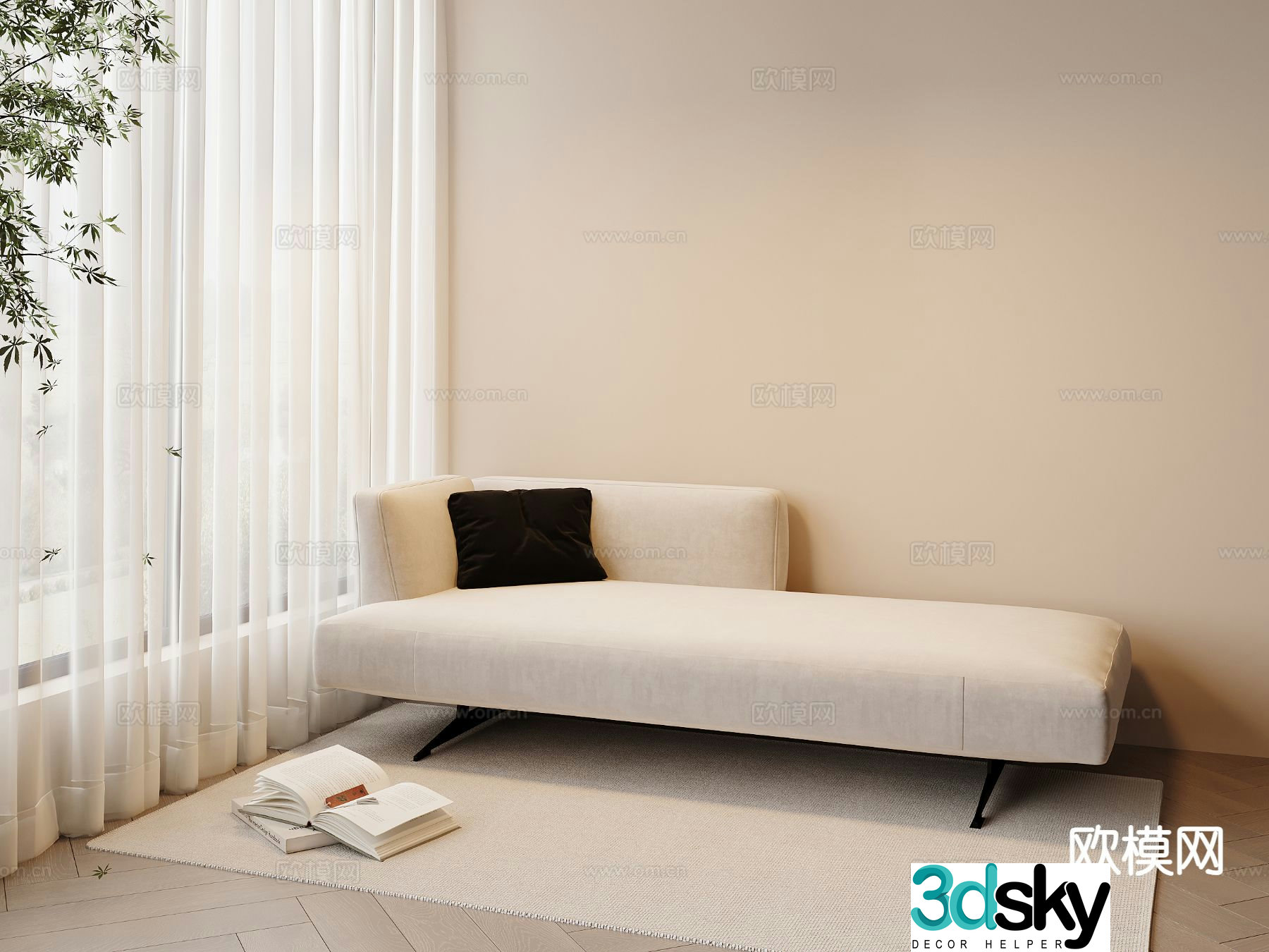 Chaise longue beauty collapse 3d model
