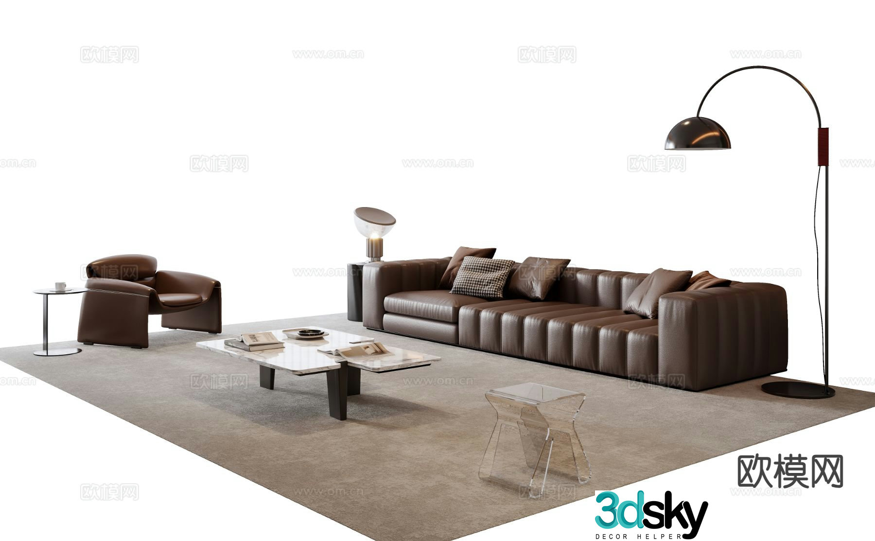 Italian sectional sofa 3d model