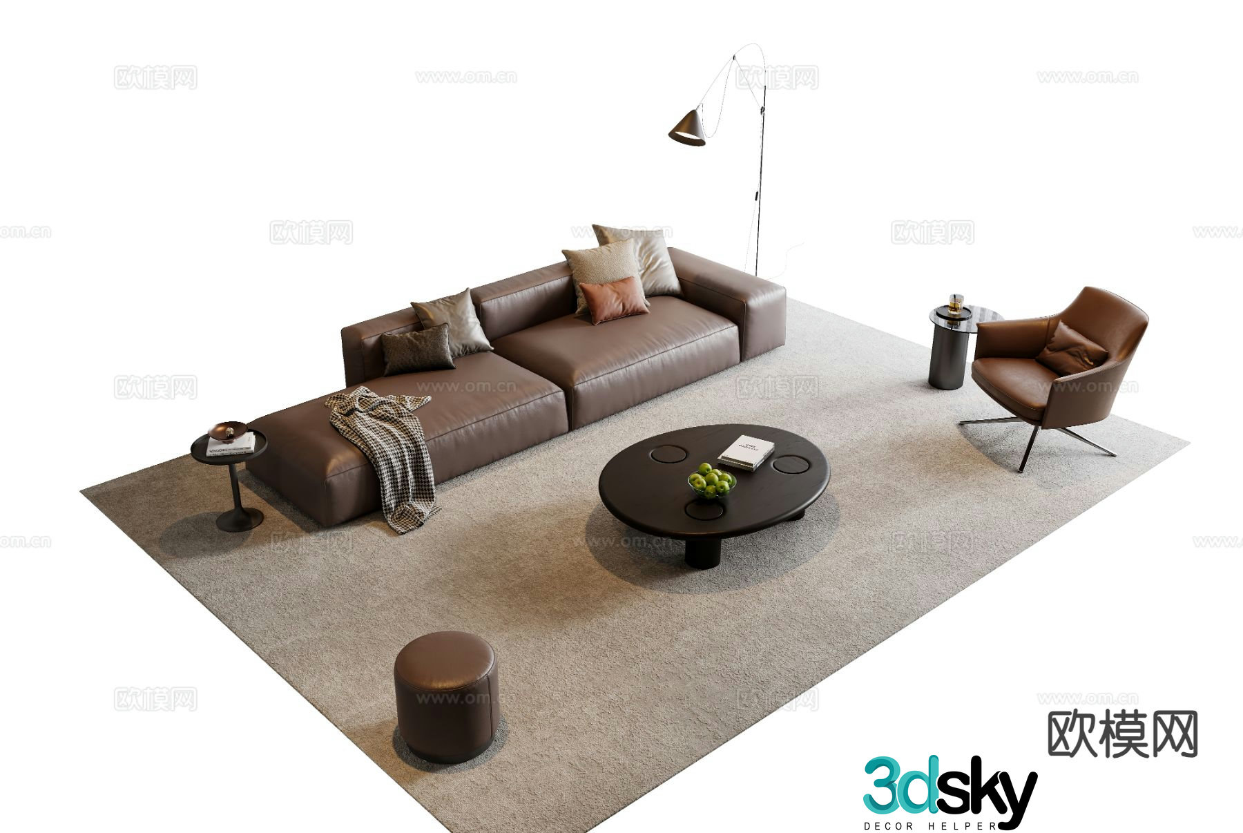 Italian sectional sofa 3d model