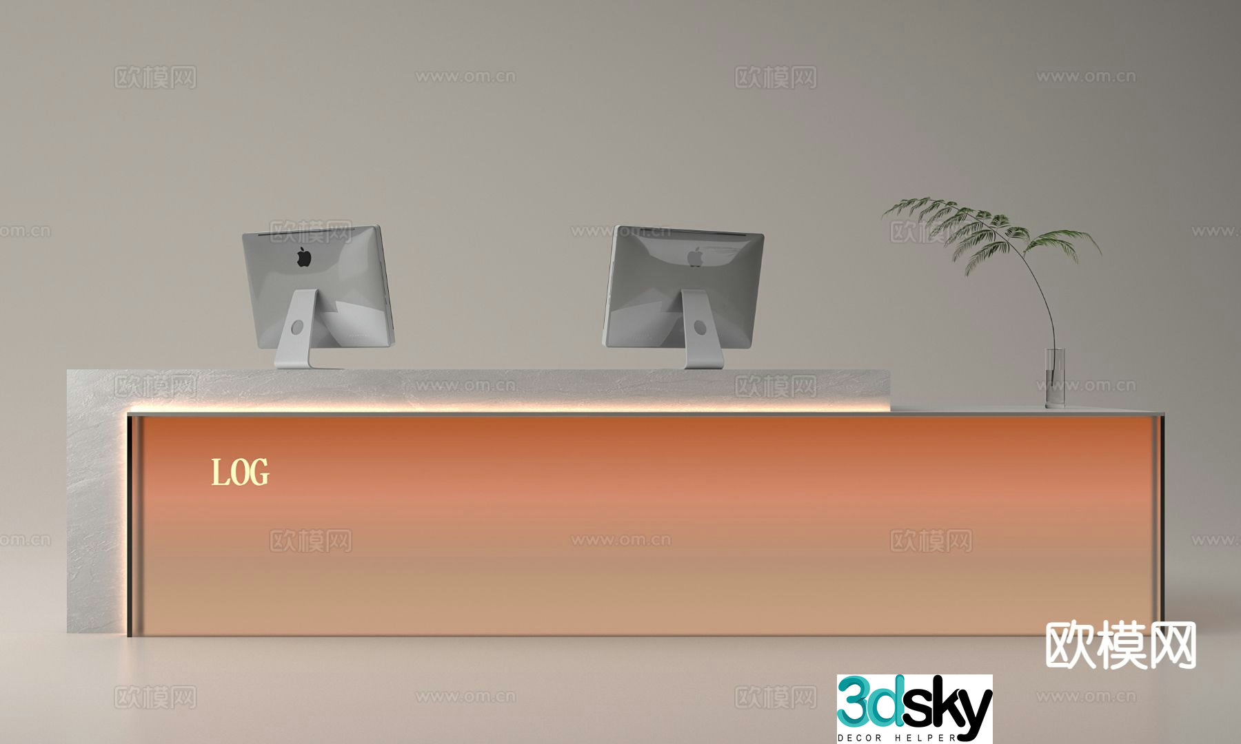 Company front desk reception desk service desk 3d model