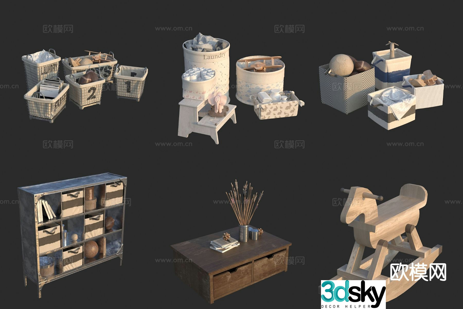 Baby room furniture children’s room supplies toys 3d model