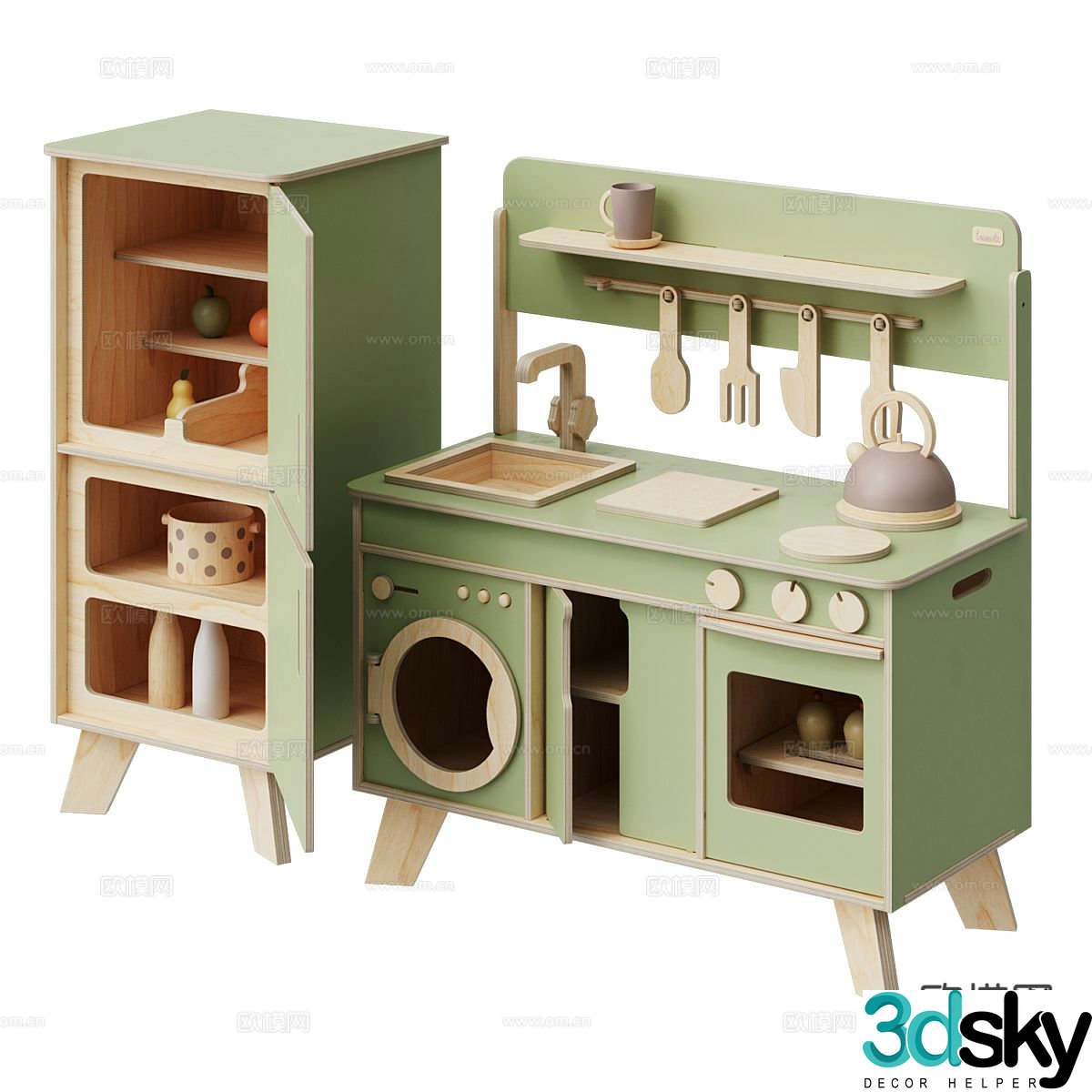 Nordic children’s cabinet play house toys 3D model