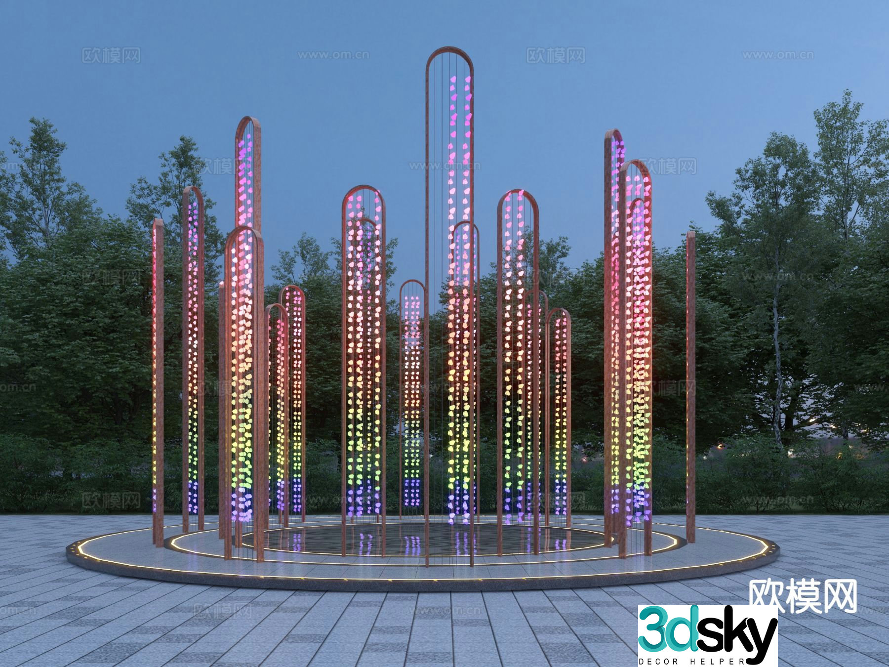 Modern urban sculpture round sculpture sketch 3d model