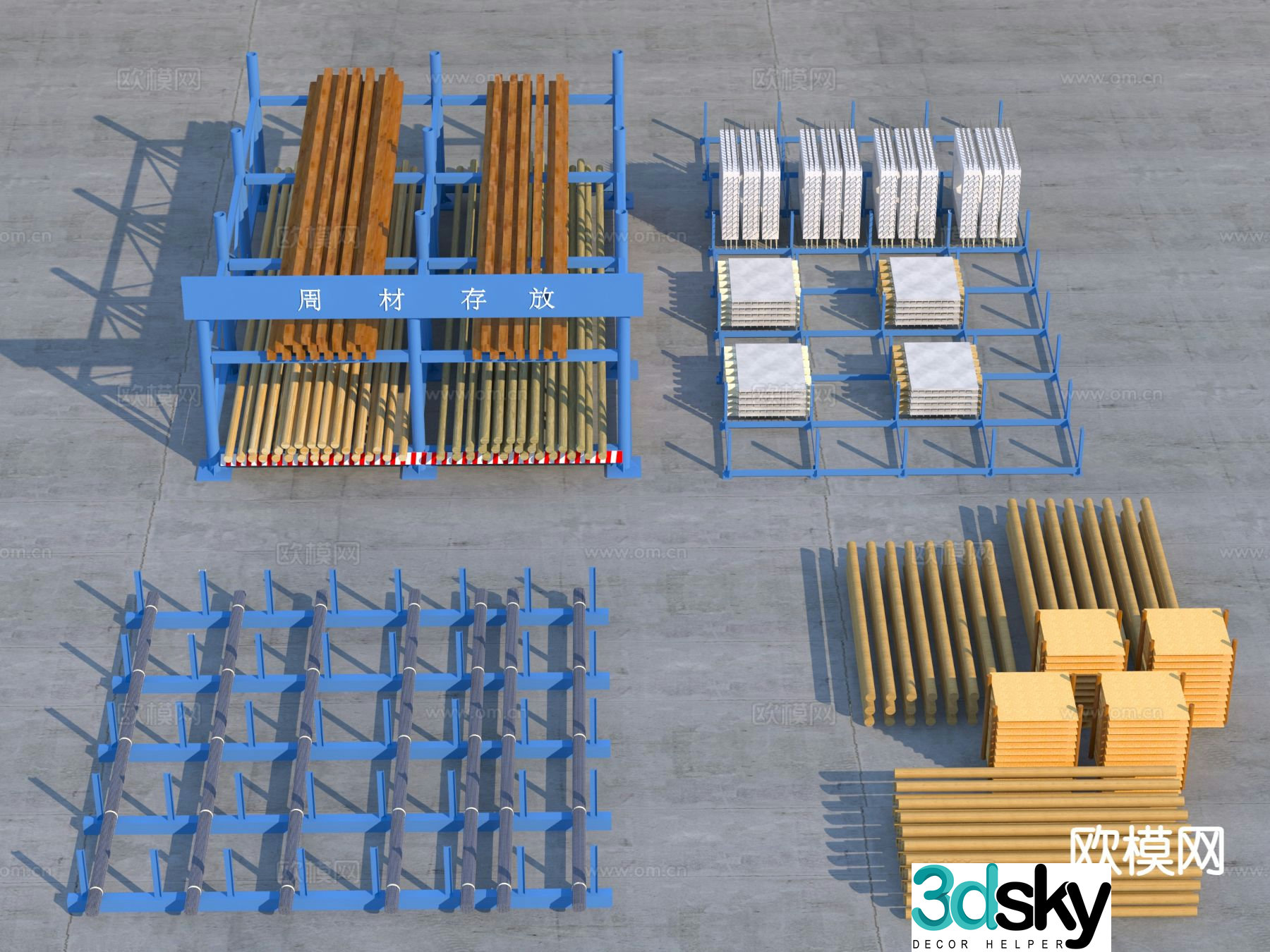 Material yard construction site 3d model