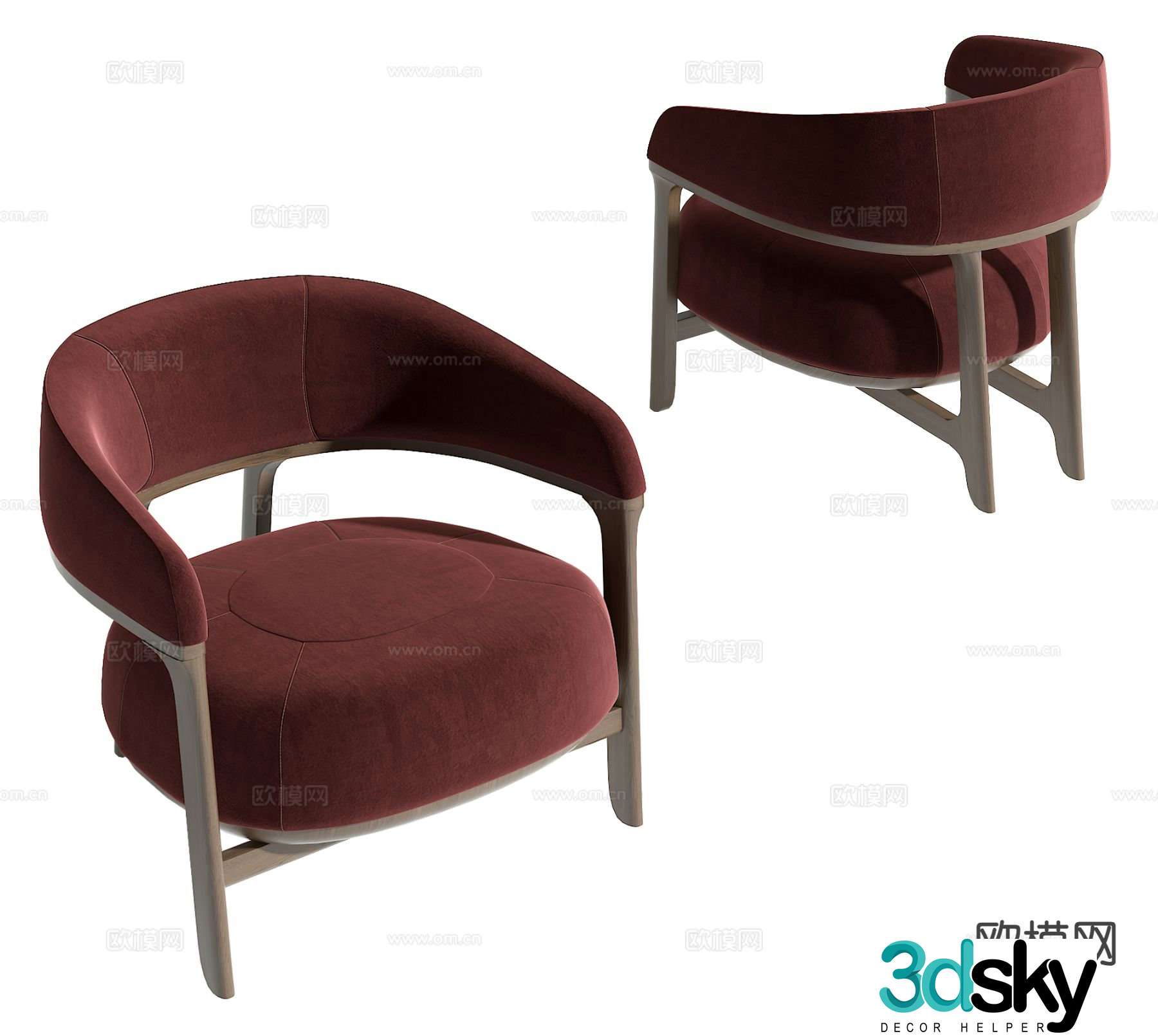 Modern single sofa 3d model