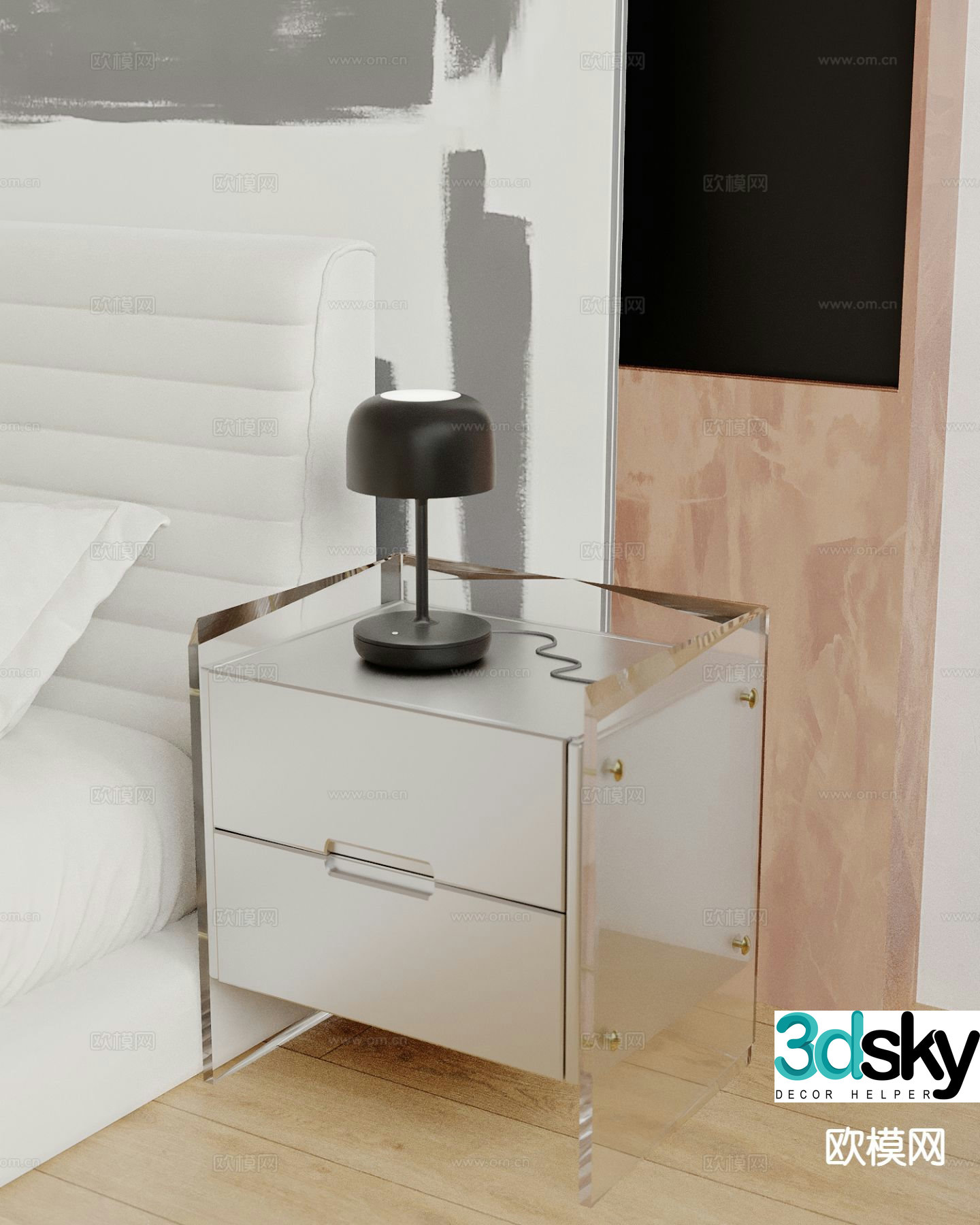 Modern bedside table 3d model
