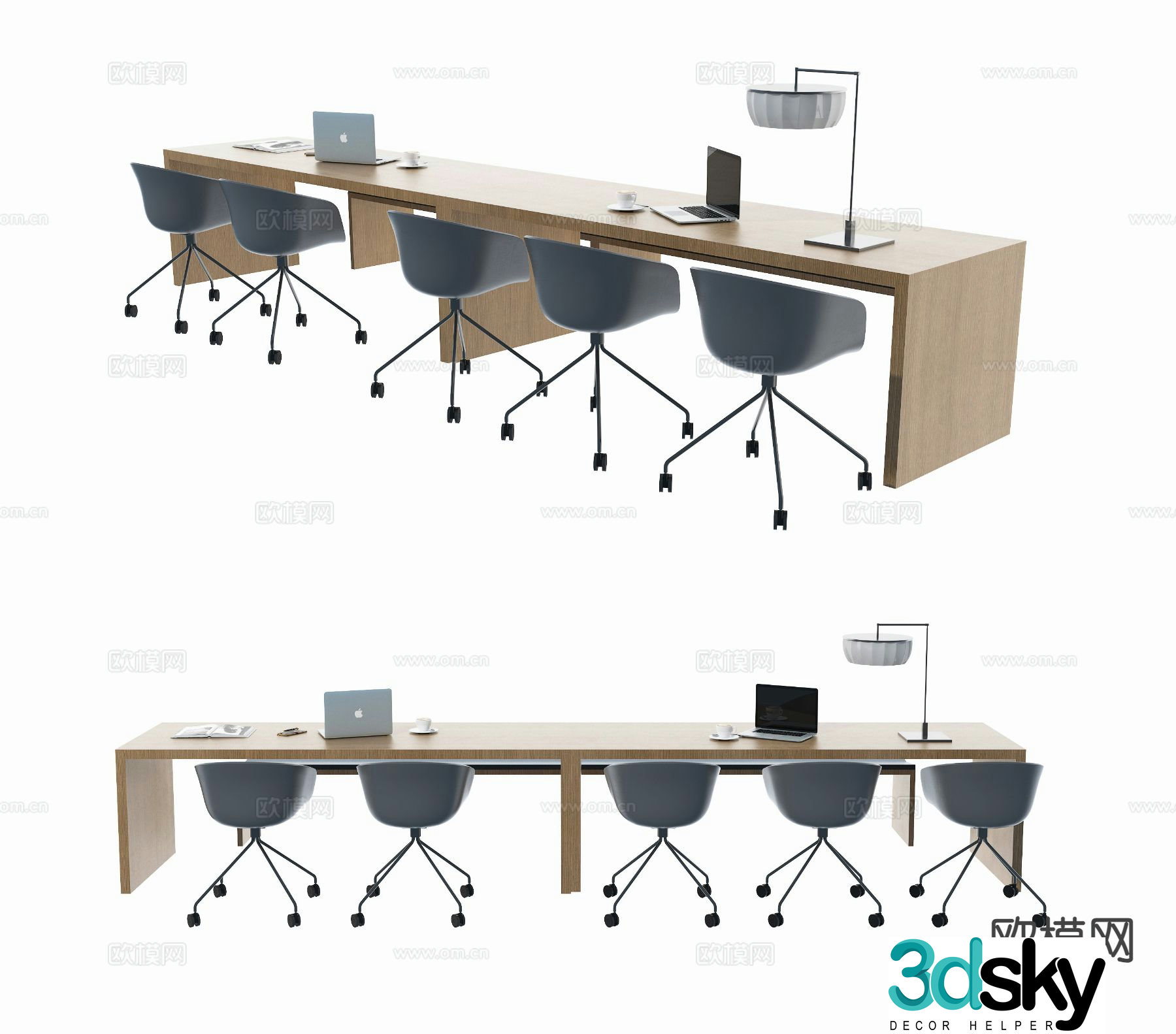 Modern office desk and chair 3d model