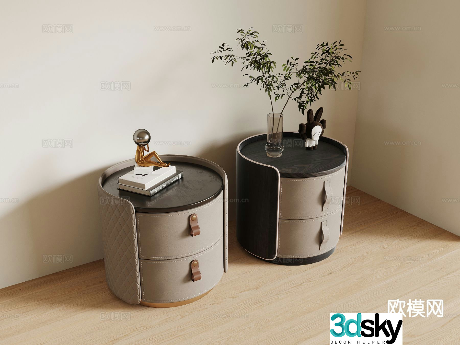 Modern bedside table 3d model