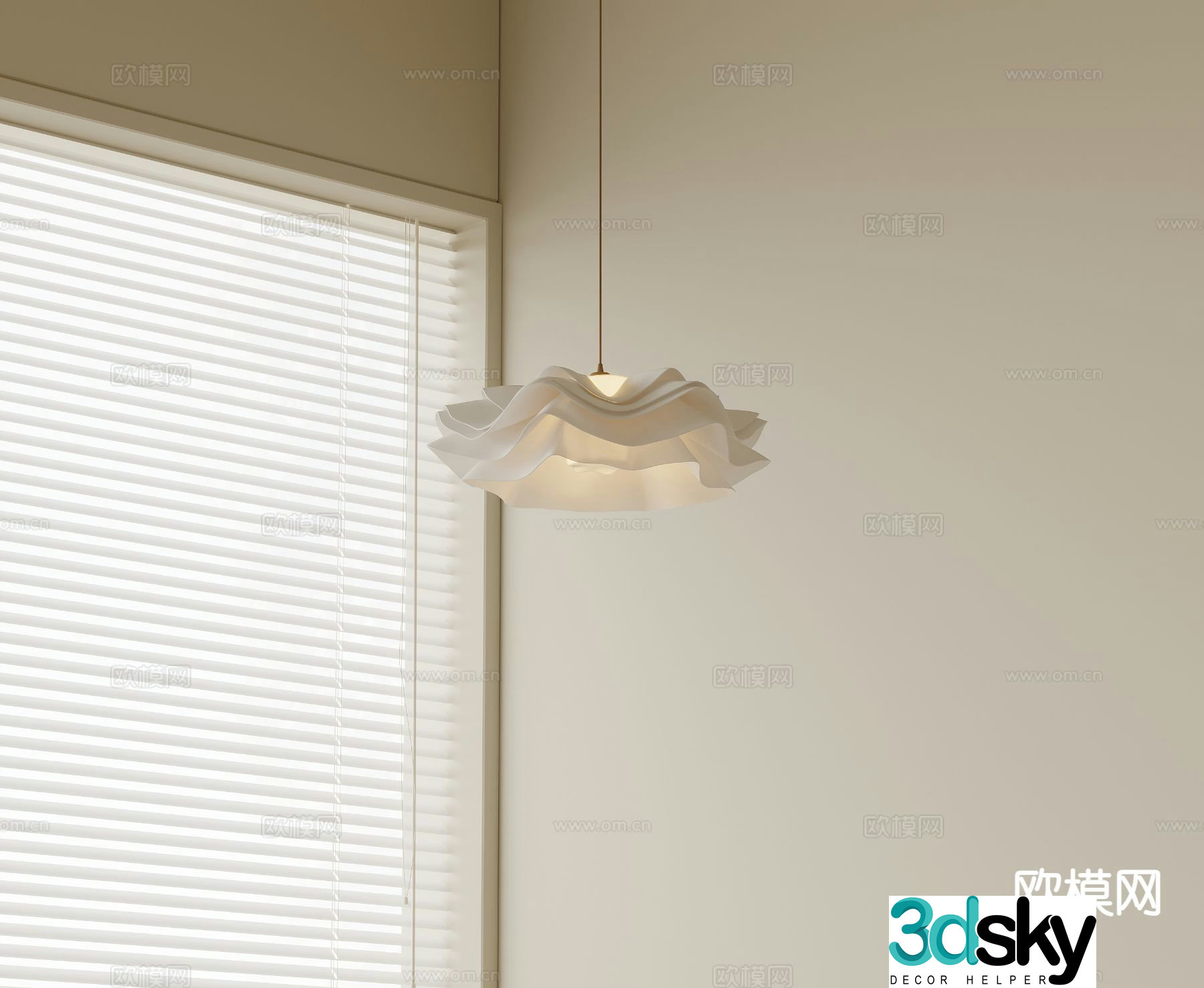 Cream style chandelier petal chandelier 3d model