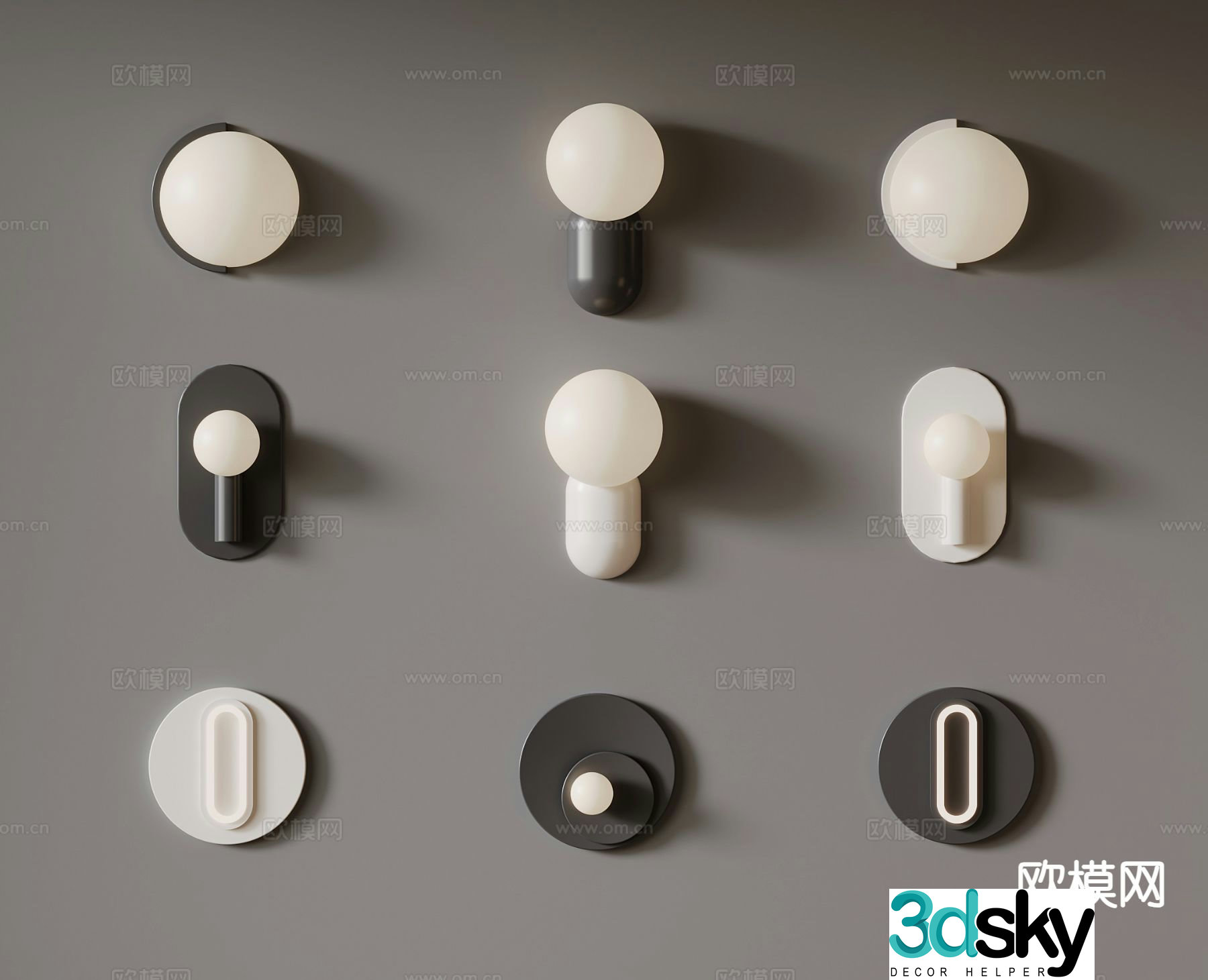 Modern wall light 3d model