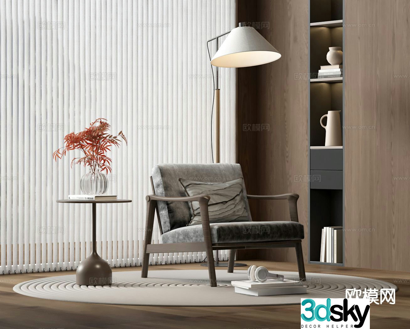 New Chinese style chair leisure chair 3d model