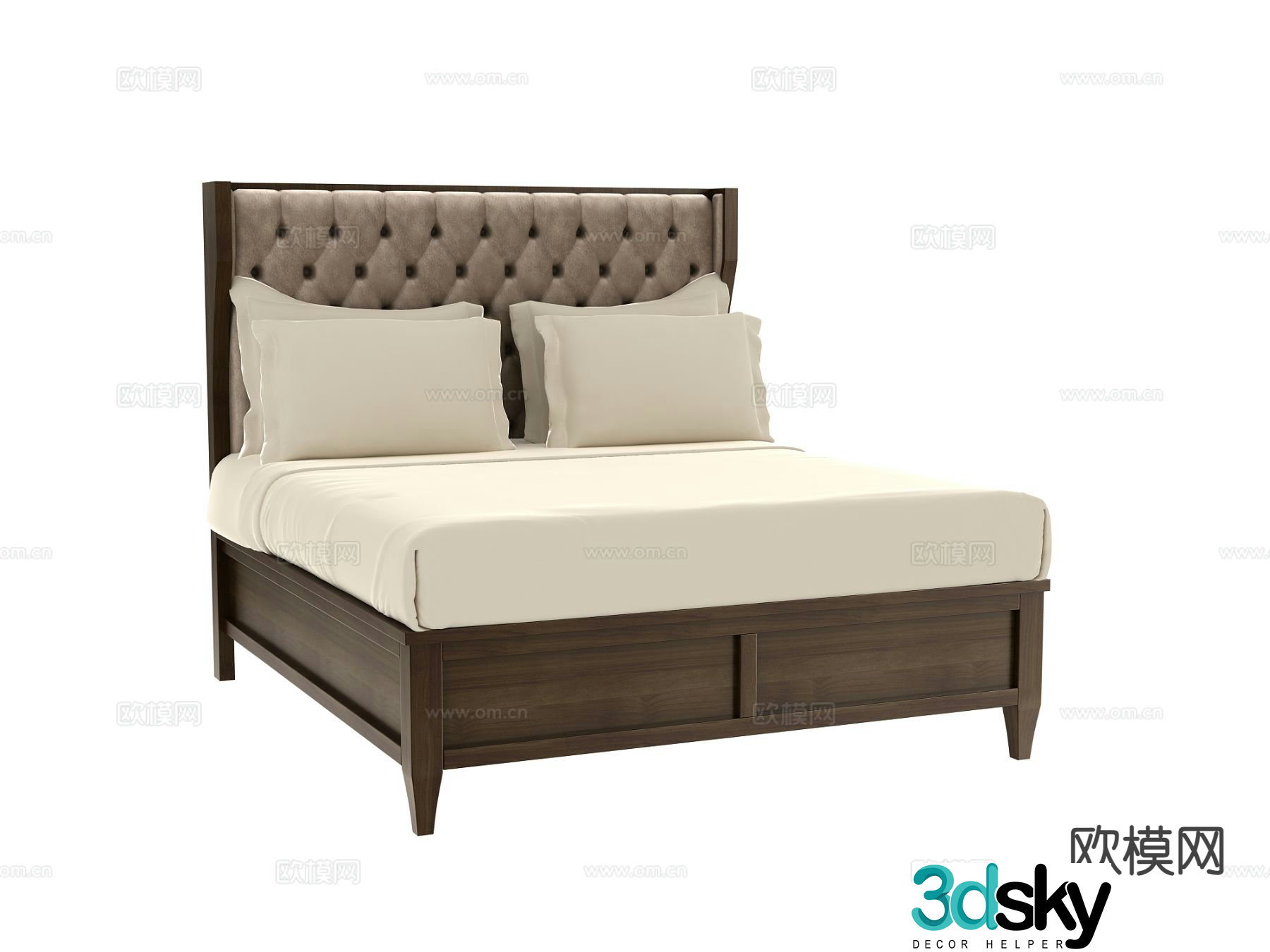 Nordic double bed 3d model