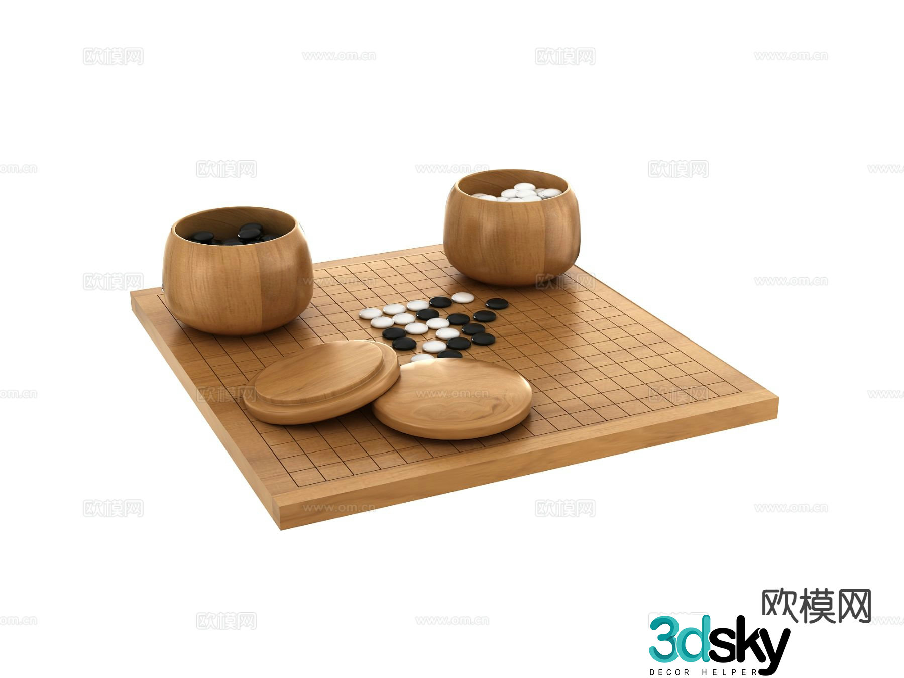 Go backgammon 3d model